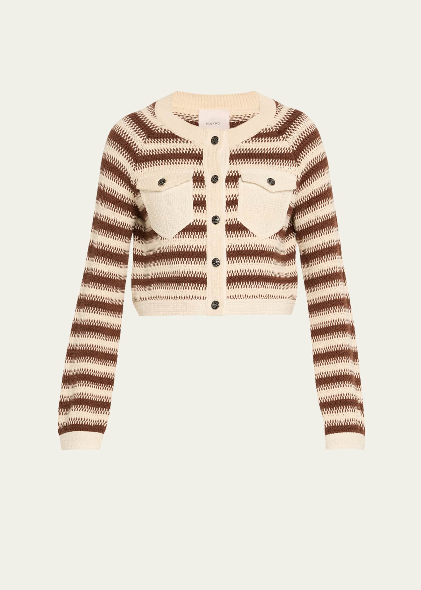 Cinq a Sept Suki Stripe Combo Cardigan - Bergdorf Goodman