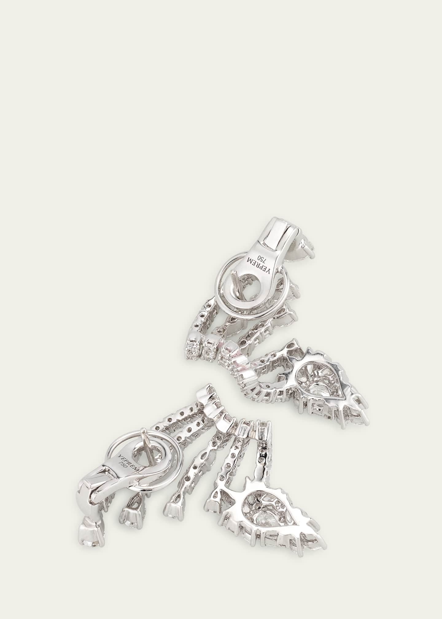 Yeprem 18K White Gold Round, Marquise and Pear Diamond Spread Earrings Image 4 of 4
