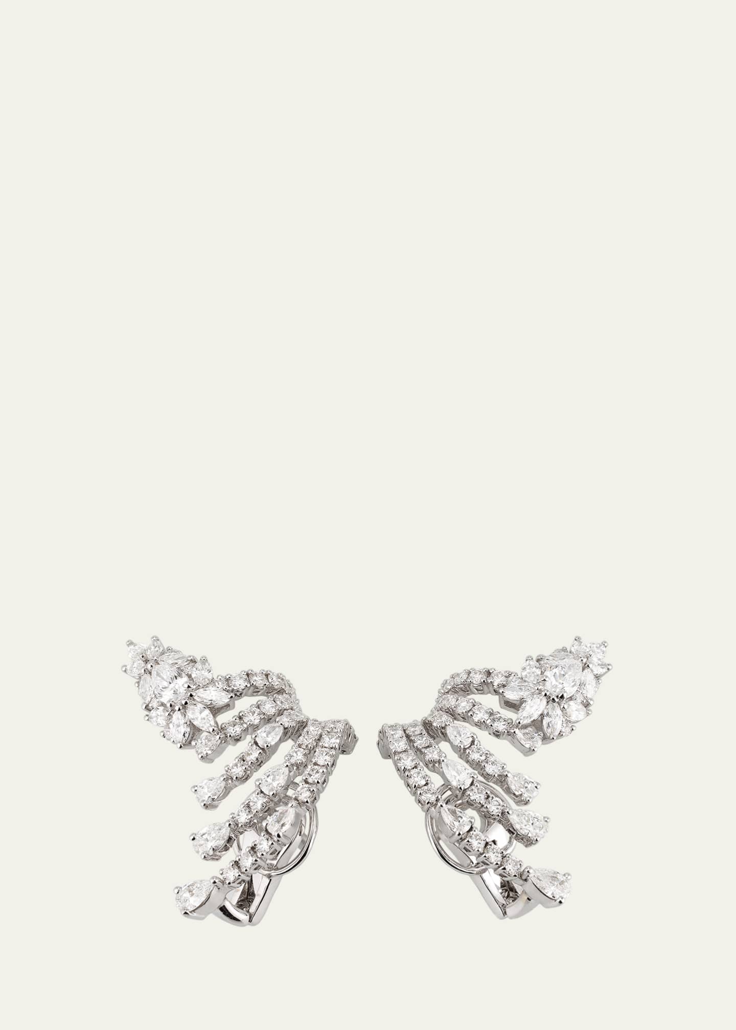 Yeprem 18K White Gold Round, Marquise and Pear Diamond Spread Earrings
