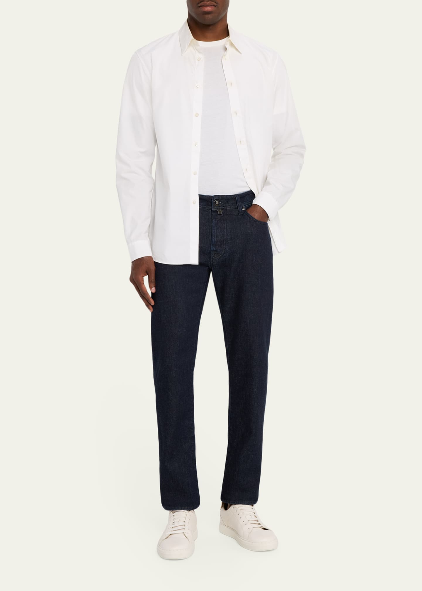 Jacob Cohen Men's Bard Overdyed Dark Blue Denim Slim Fit Jeans