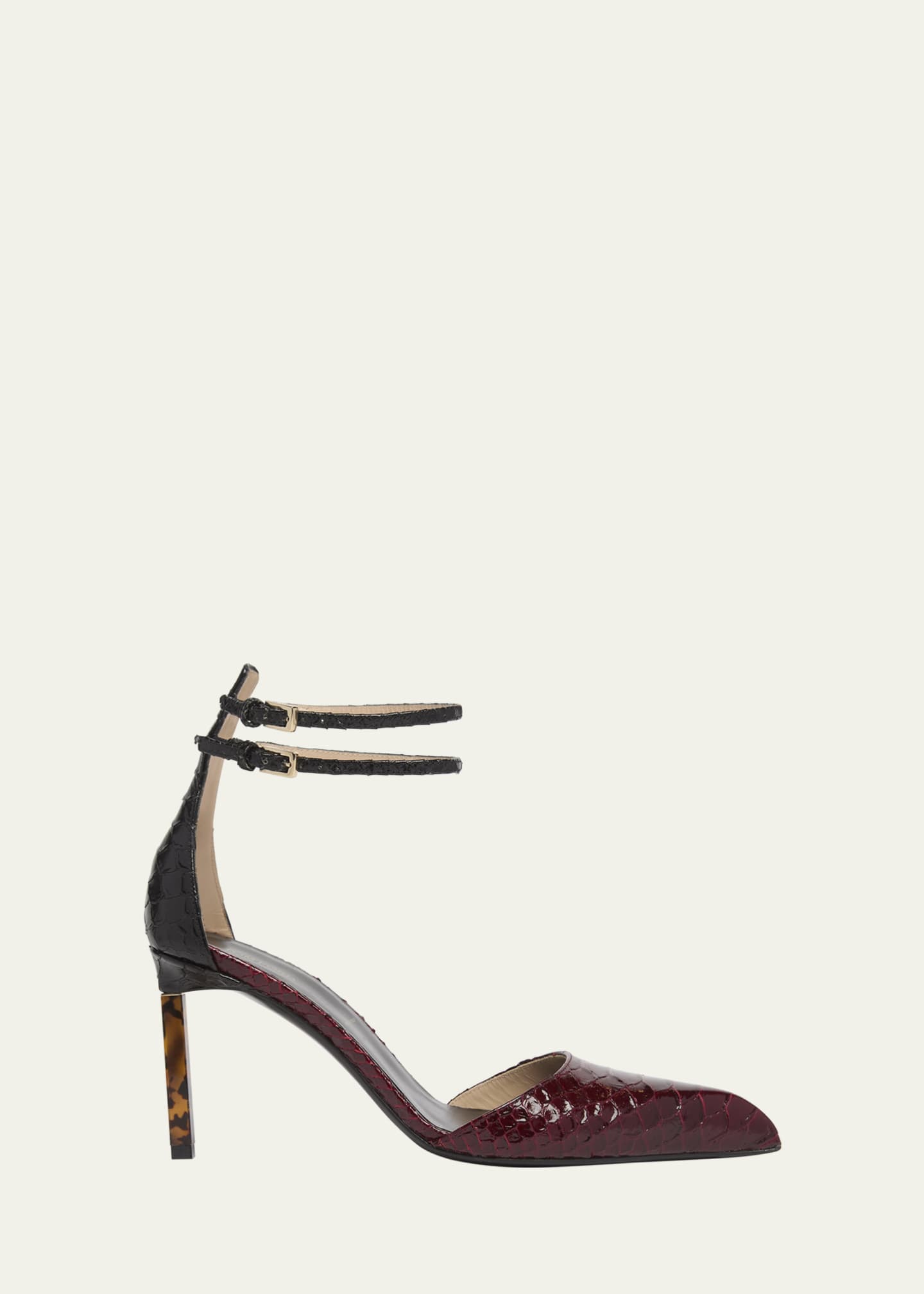 TOM FORD Python-Effect Stiletto T-Strap Pumps - Bergdorf Goodman