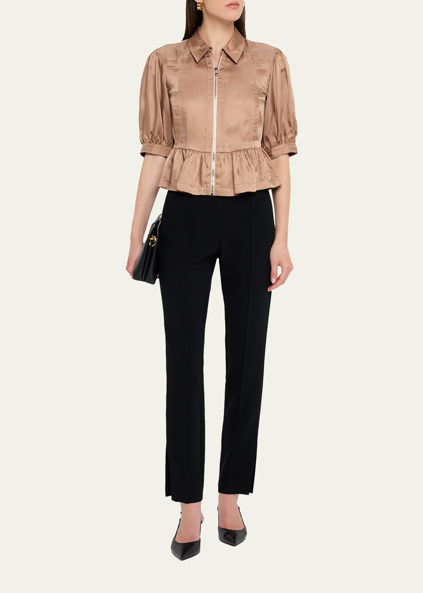 Cinq a Sept Daphne Puff-Sleeve Peplum Jacket - Bergdorf Goodman