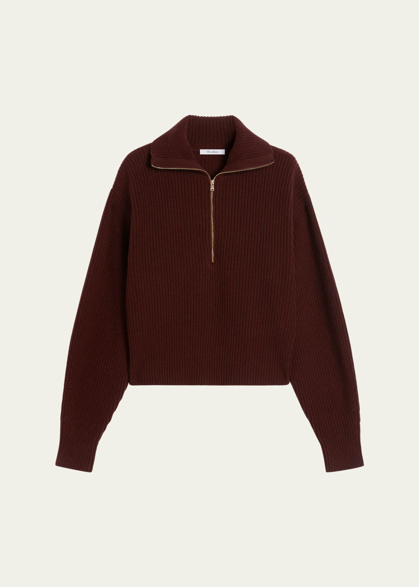 Max Mara Wool-Cashmere Quarter-Zip Sweater - Bergdorf Goodman