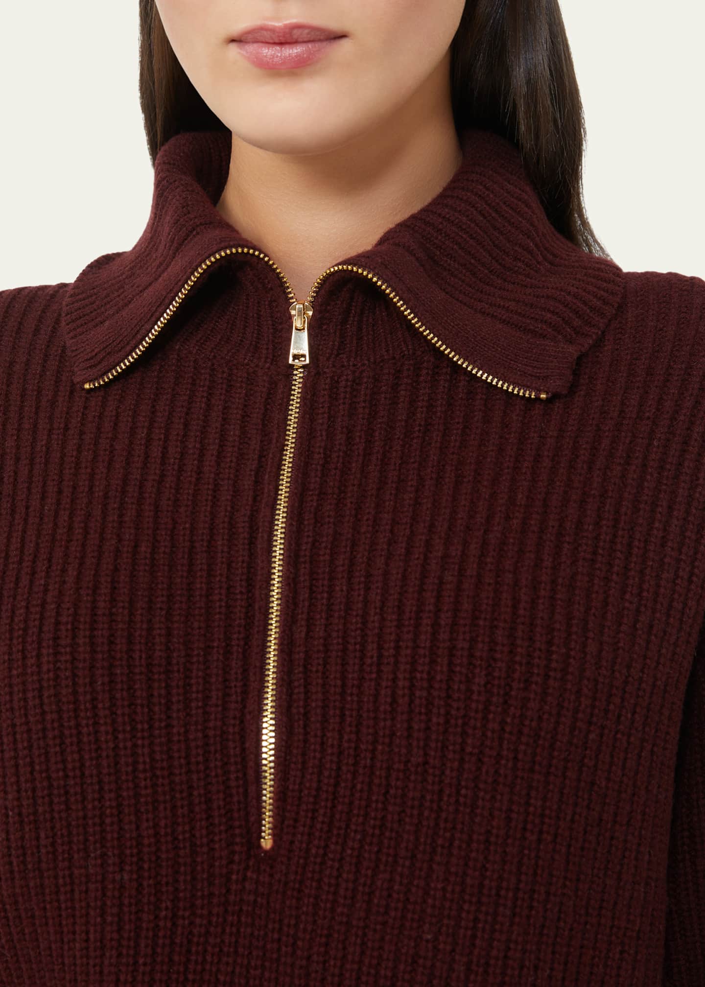 Max Mara Wool-Cashmere Quarter-Zip Sweater - Bergdorf Goodman