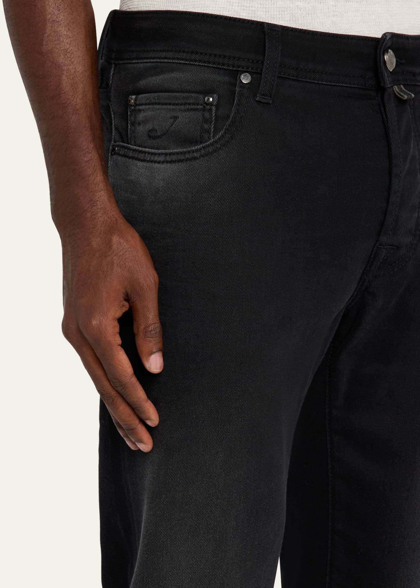 Jacob Cohen Men's Bard Black Denim Slim Fit Jeans - Bergdorf Goodman