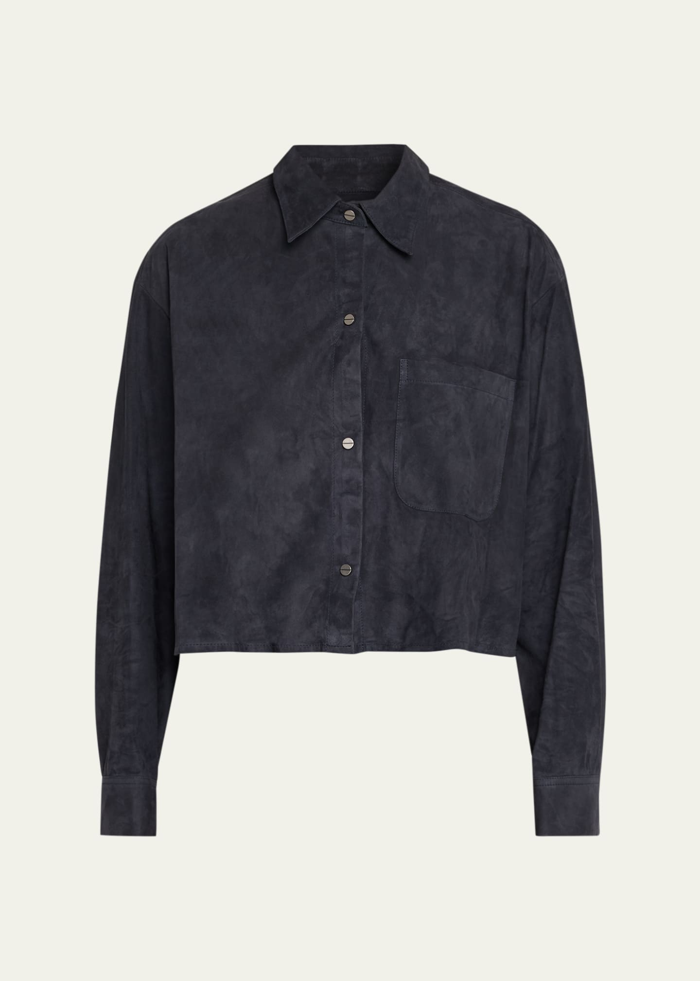 TWP Little Big Joe Suede Button-Front Shirt - Bergdorf Goodman