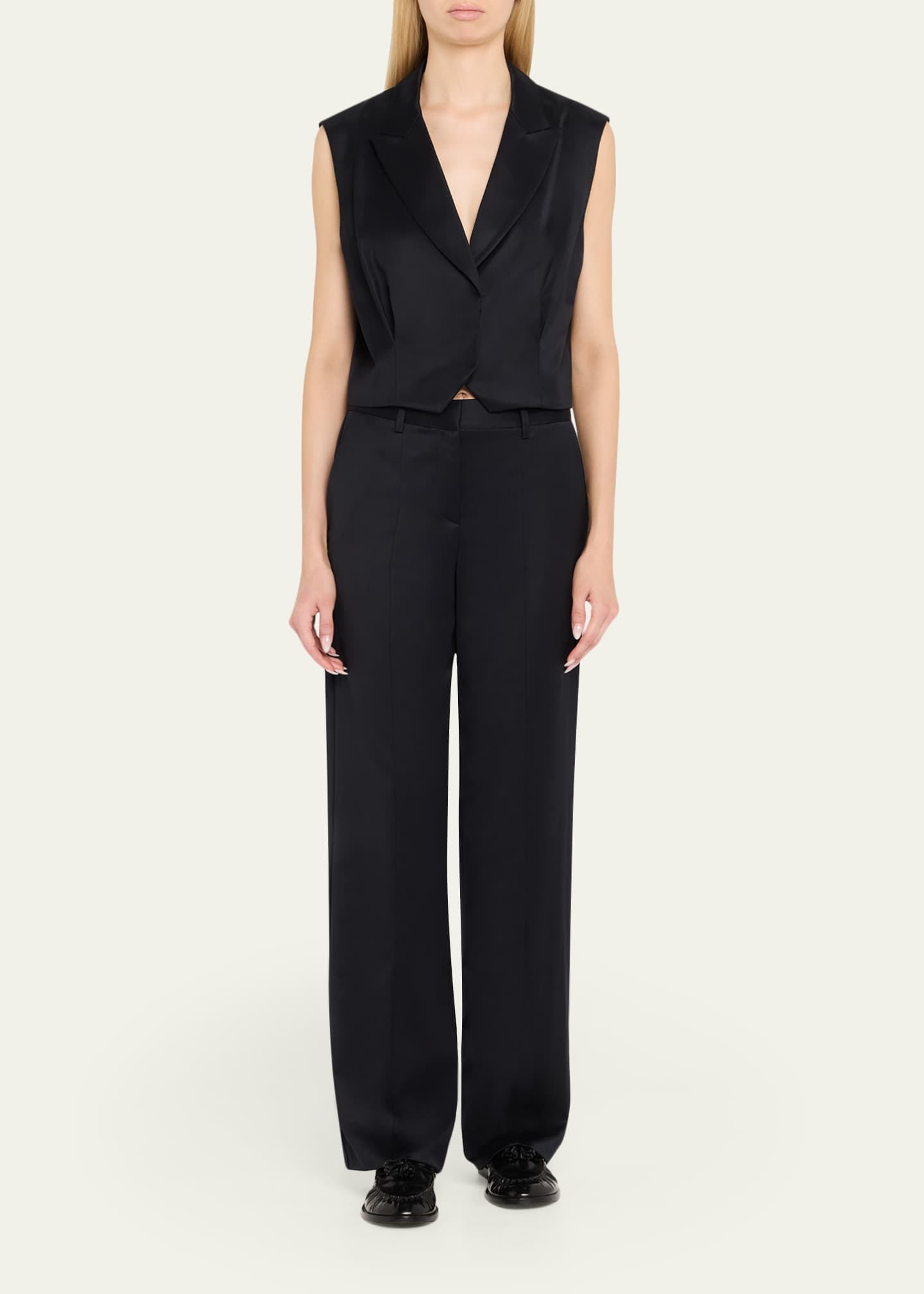 TWP Katie Satin-Faced Wool Suit Vest Image 2 of 5