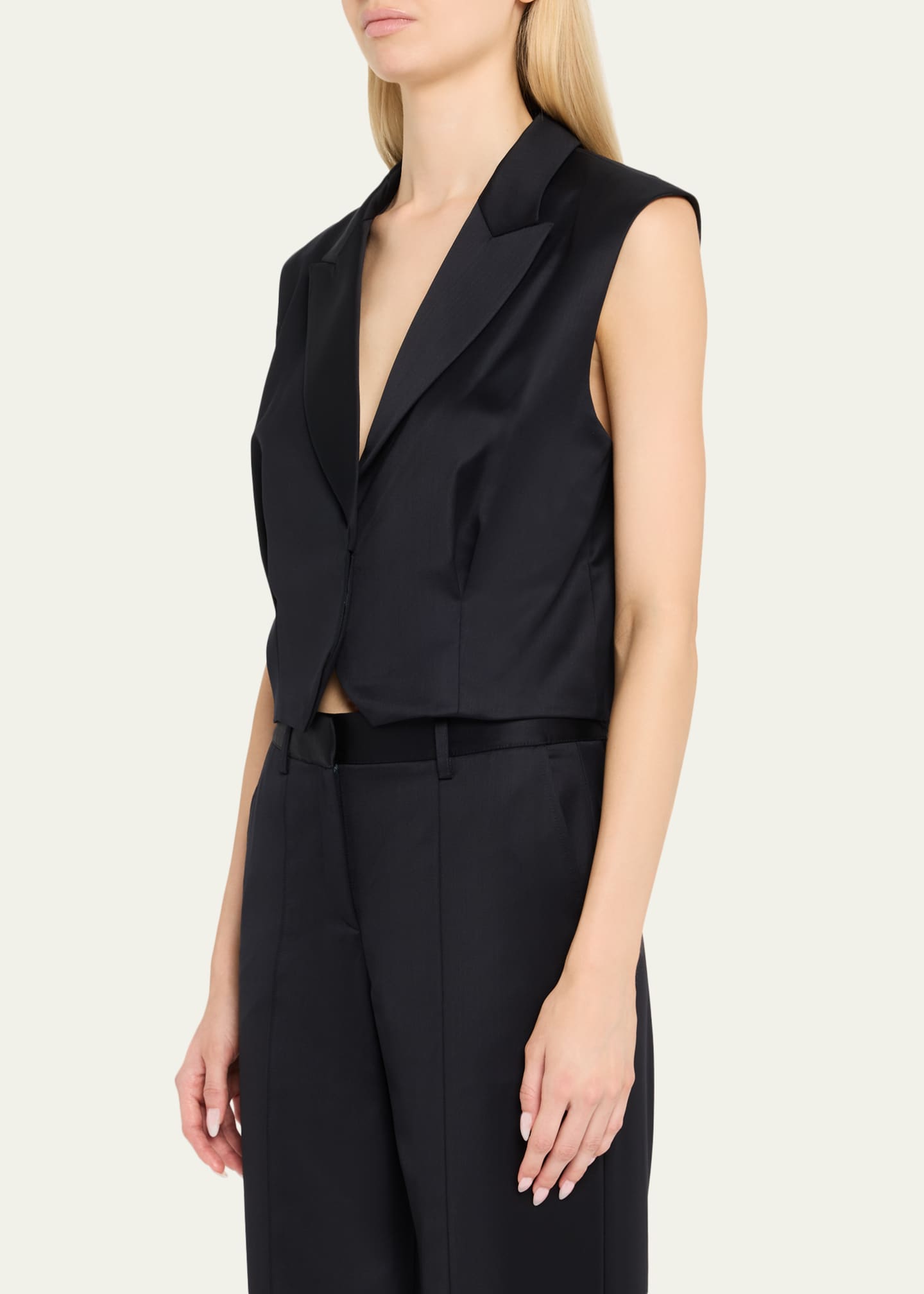 TWP Katie Satin-Faced Wool Suit Vest Image 4 of 5