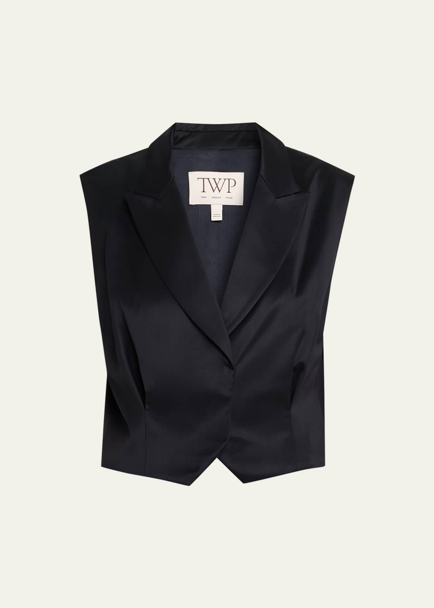TWP Katie Satin-Faced Wool Suit Vest Image 1 of 5