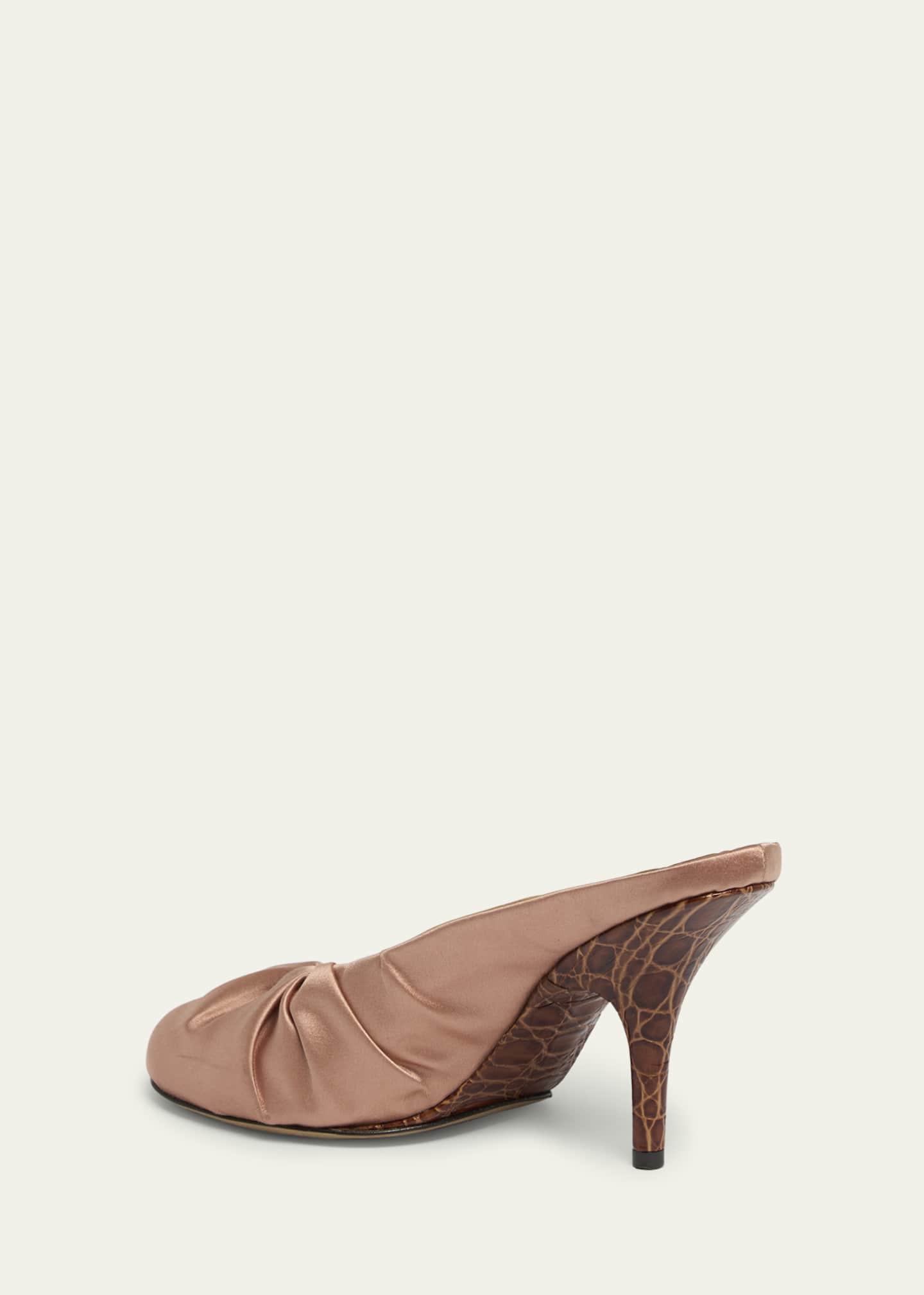 Dries Van Noten Ruched Satin Mules Image 2 of 4