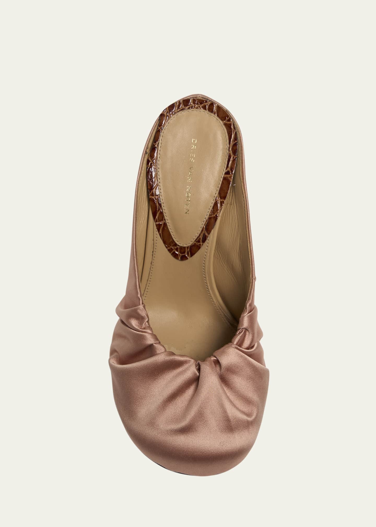 Dries Van Noten Ruched Satin Mules Image 4 of 4