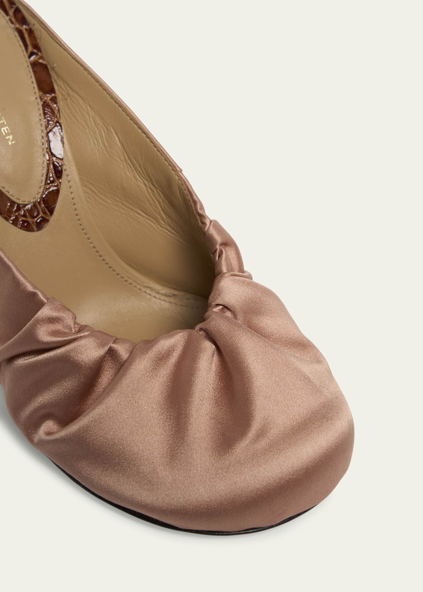 Dries Van Noten Ruched Satin Mules Image 3 of 4