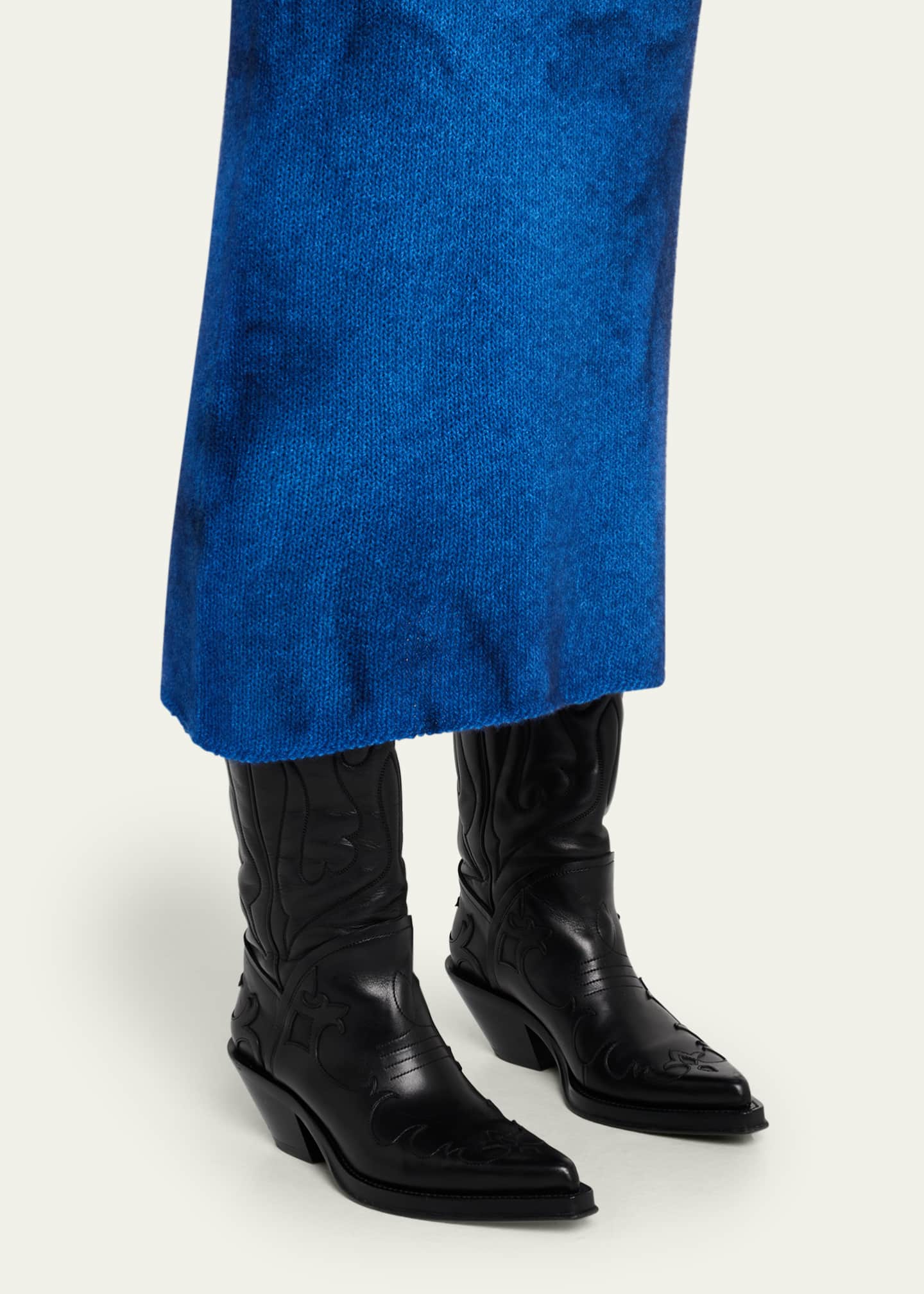 GABRIELA HEARST ネイビー シューズドロワーにて購入 Gabriela Hearst Capitana Leather Western Boots - Bergdorf Goodman