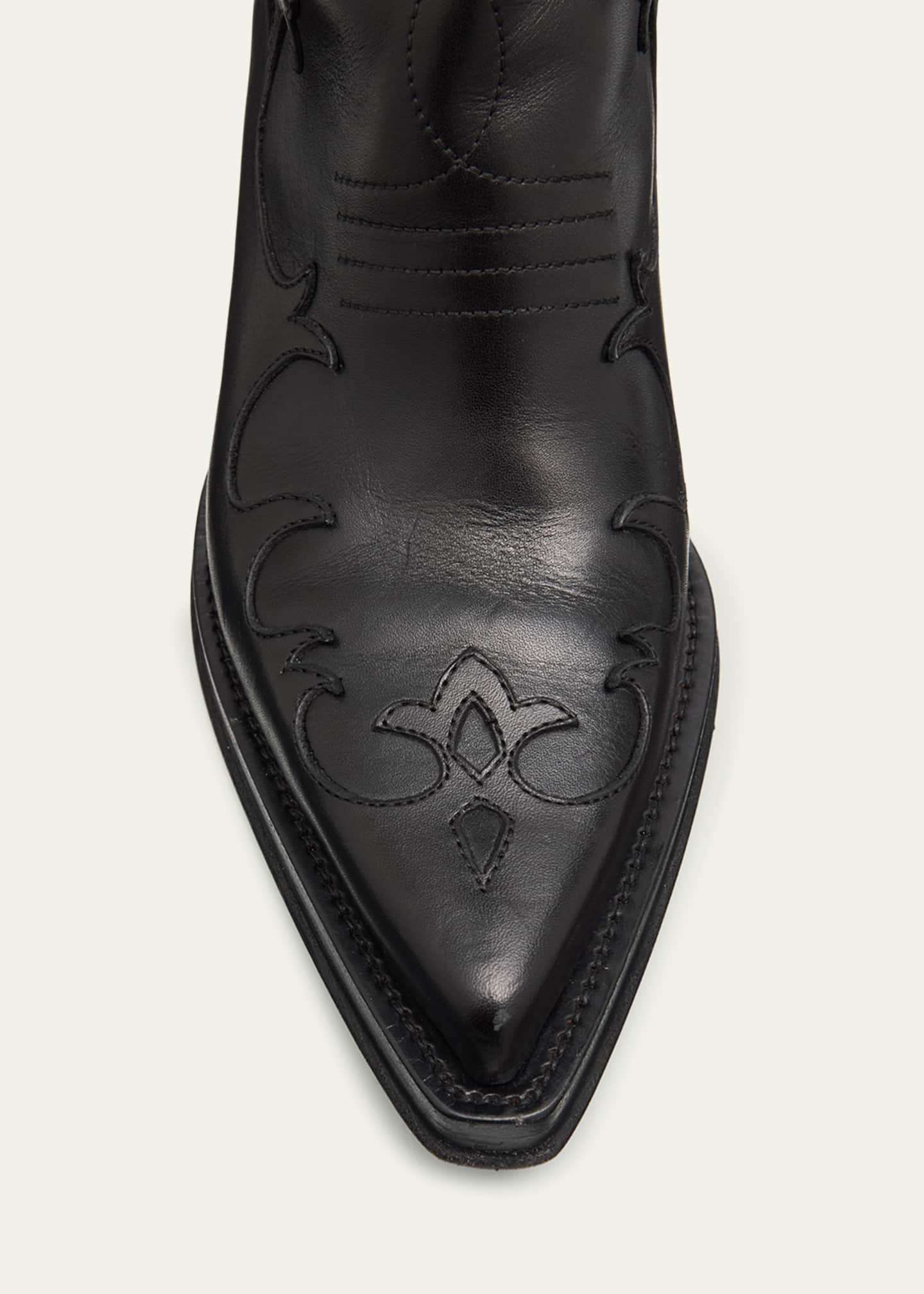 GABRIELA HEARST ネイビー シューズドロワーにて購入 Gabriela Hearst Capitana Leather Western Boots - Bergdorf Goodman