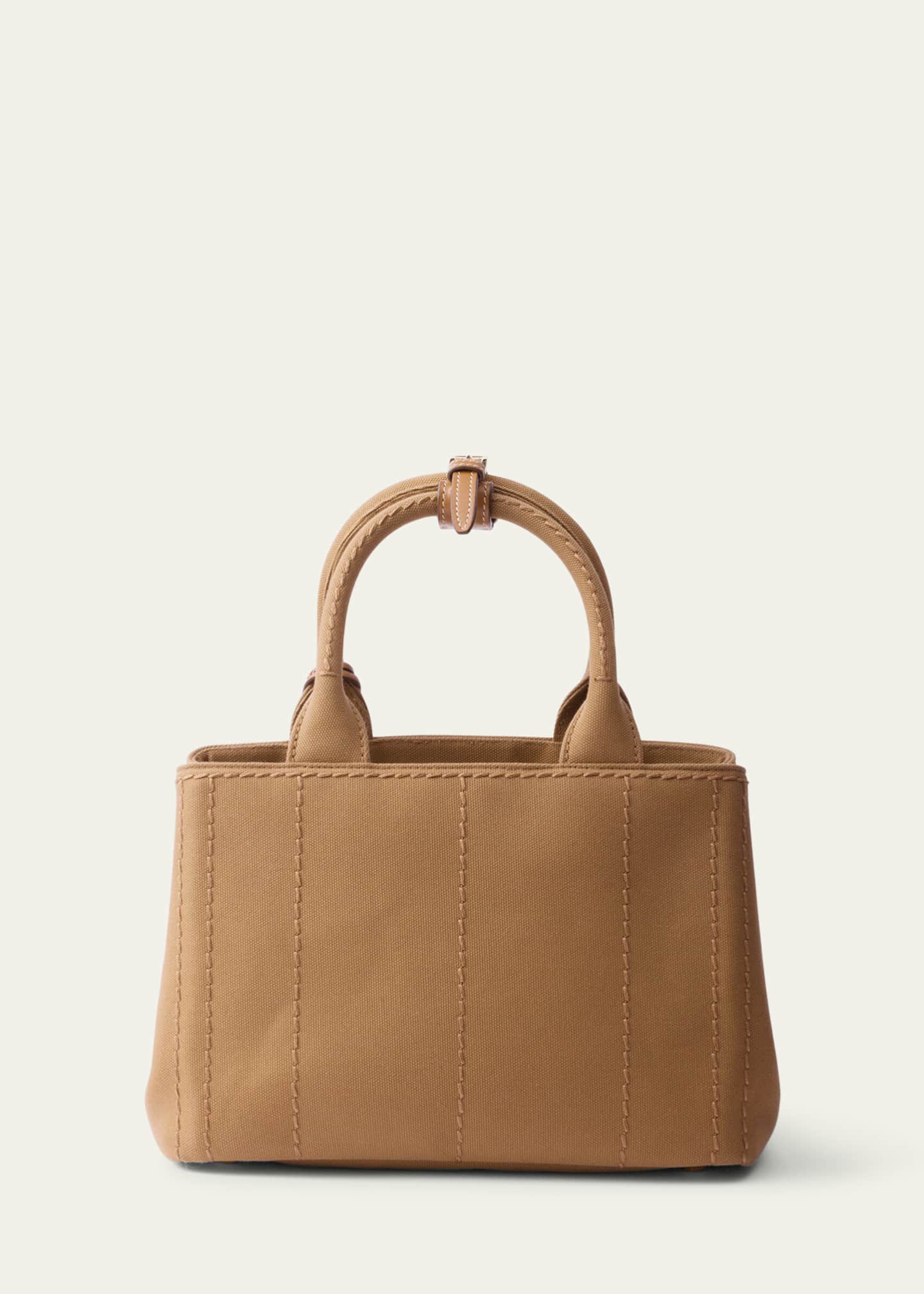 Prada Small Embroidered Cotton Canvas Shoulder Bag Image 3 of 5