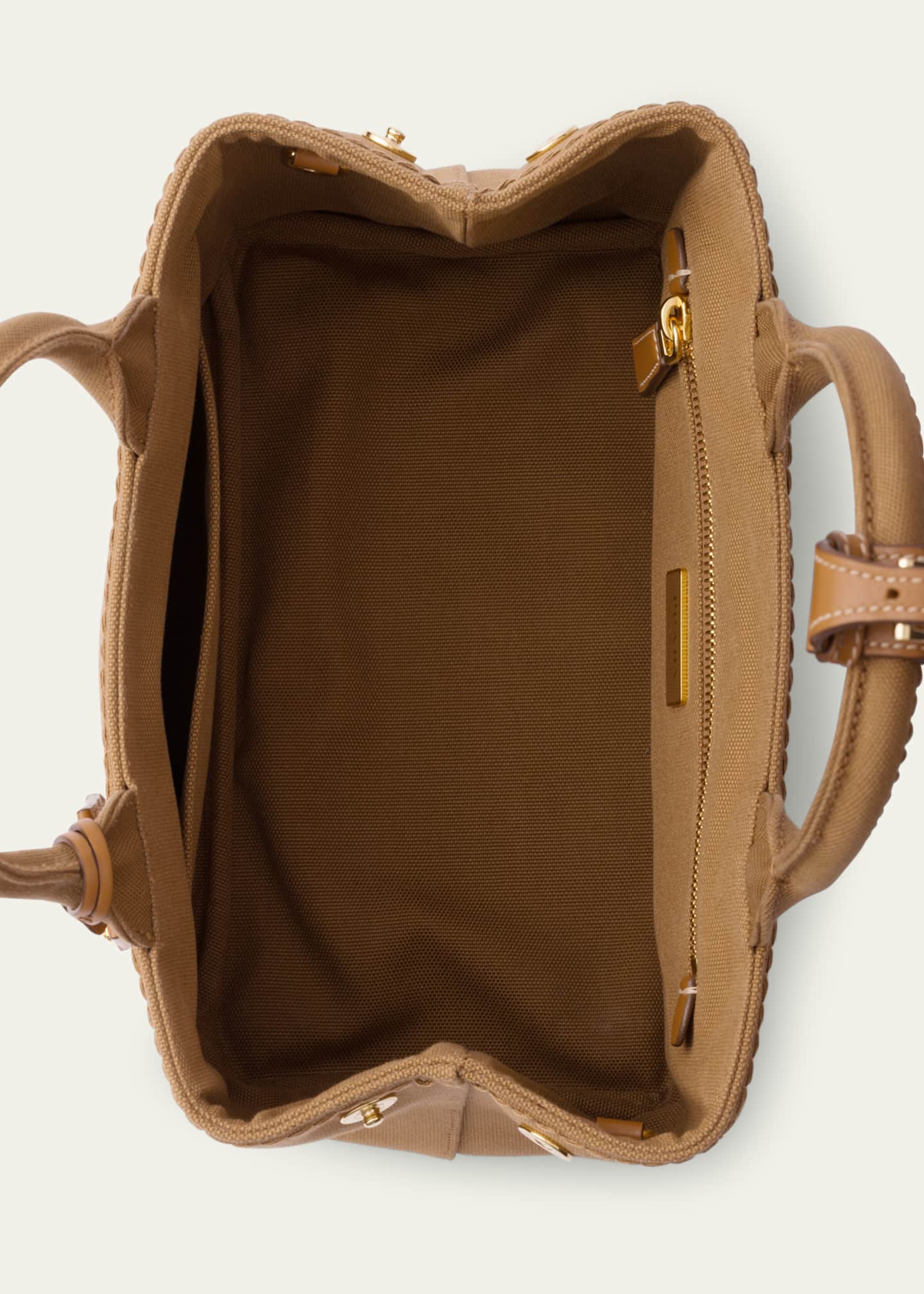 Prada Small Embroidered Cotton Canvas Shoulder Bag Image 4 of 5