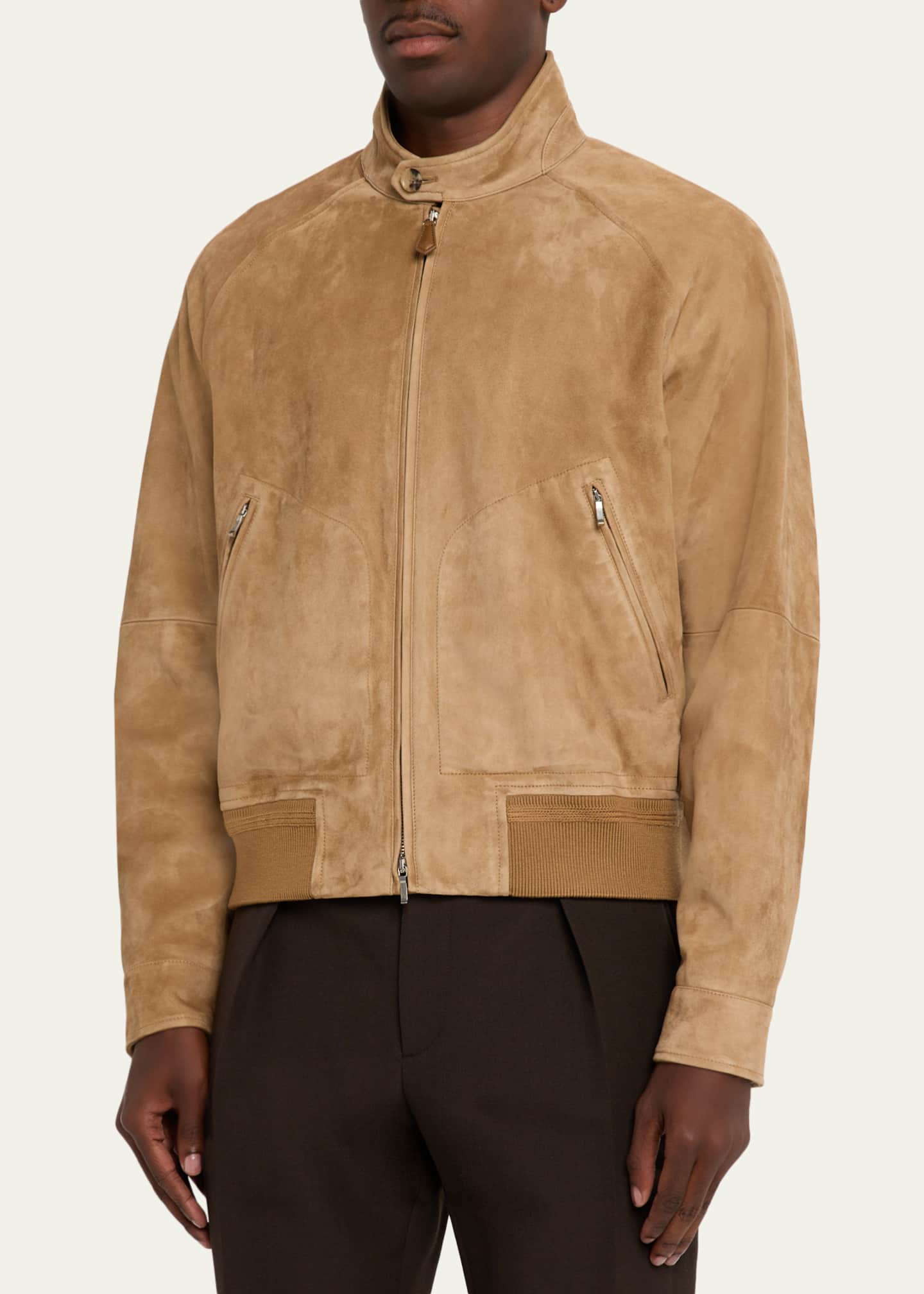 Loro Piana Men's Novak Suede Bomber Jacket - Bergdorf Goodman