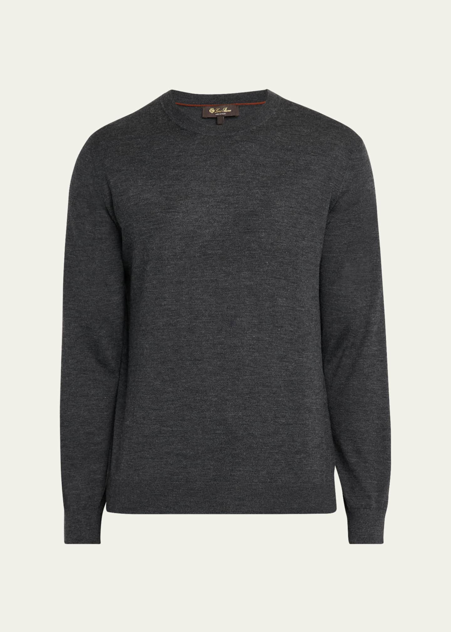 Loro Piana Men's Sottile Wool, Silk and Cashmere Crewneck Sweater Image 1 of 5