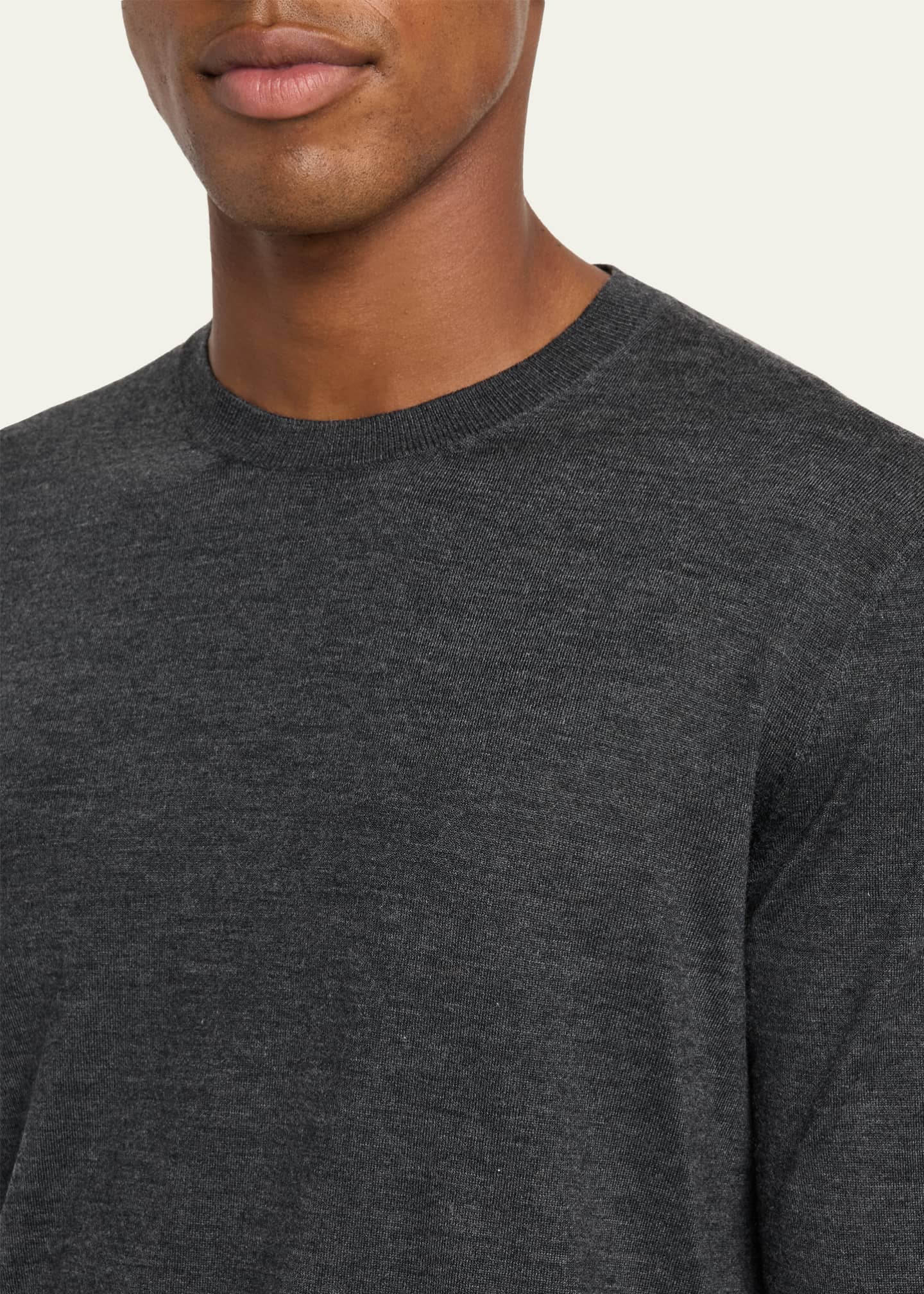 Loro Piana Men's Sottile Wool, Silk and Cashmere Crewneck Sweater Image 5 of 5
