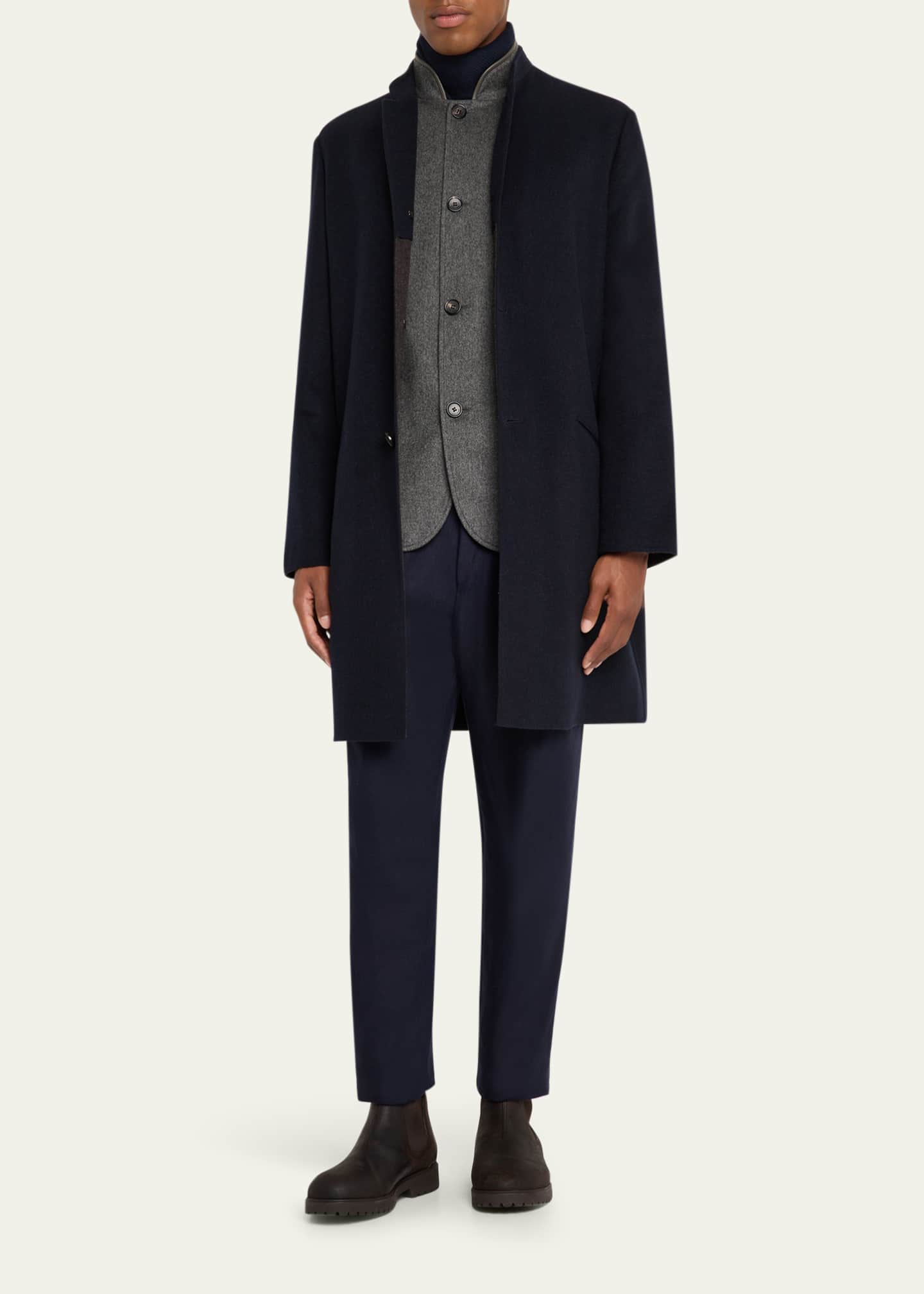 Loro Piana Men's Javier Double Knit Cashmere Rain Overcoat