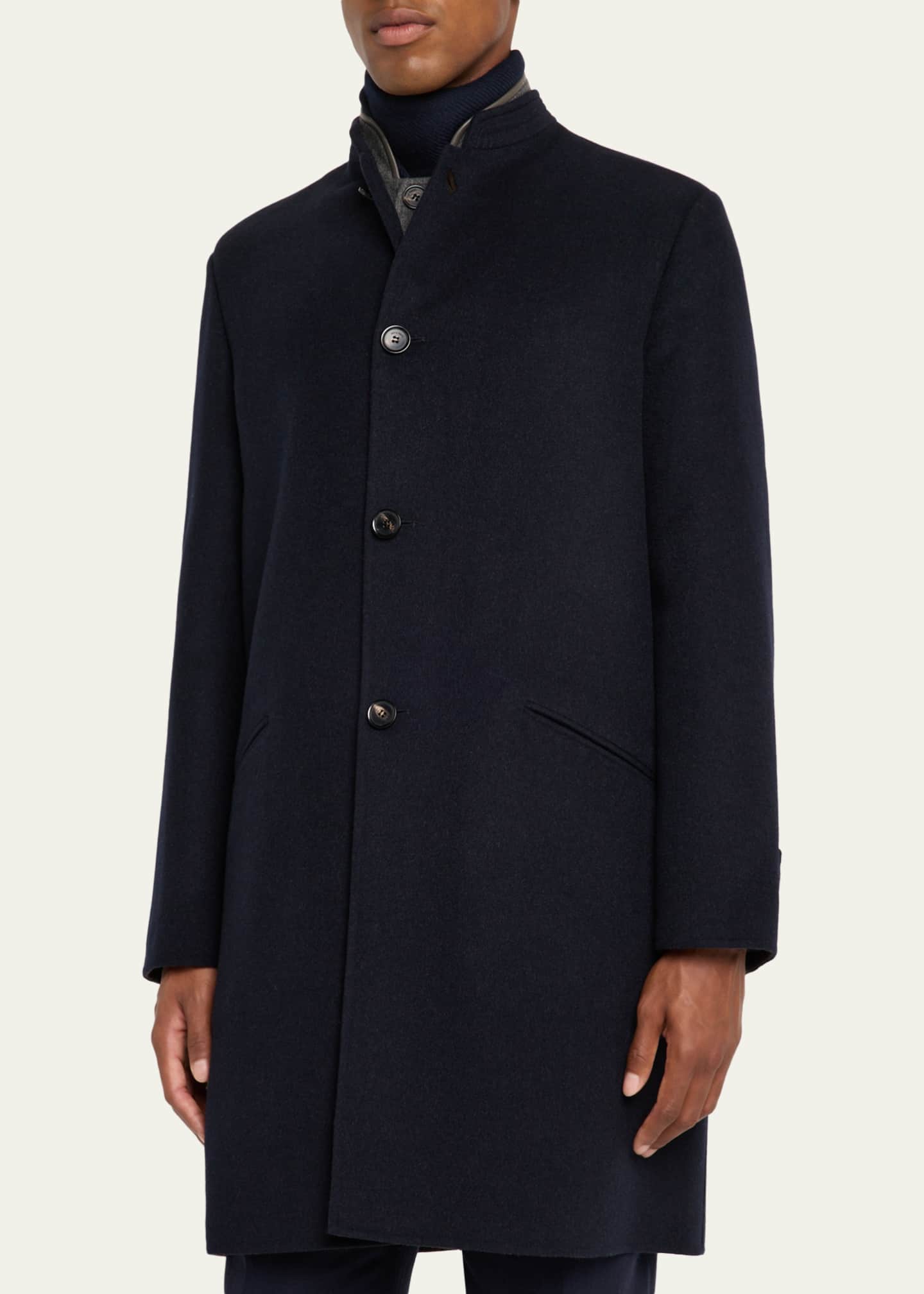 Loro Piana Men's Javier Double Knit Cashmere Rain Overcoat