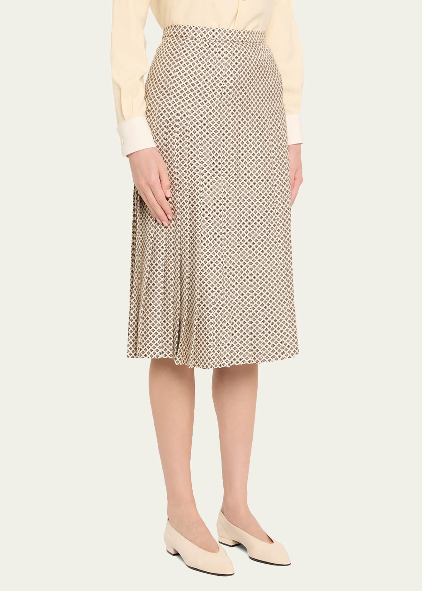 Loro Piana Clea Pleated Silk Midi Skirt - Bergdorf Goodman
