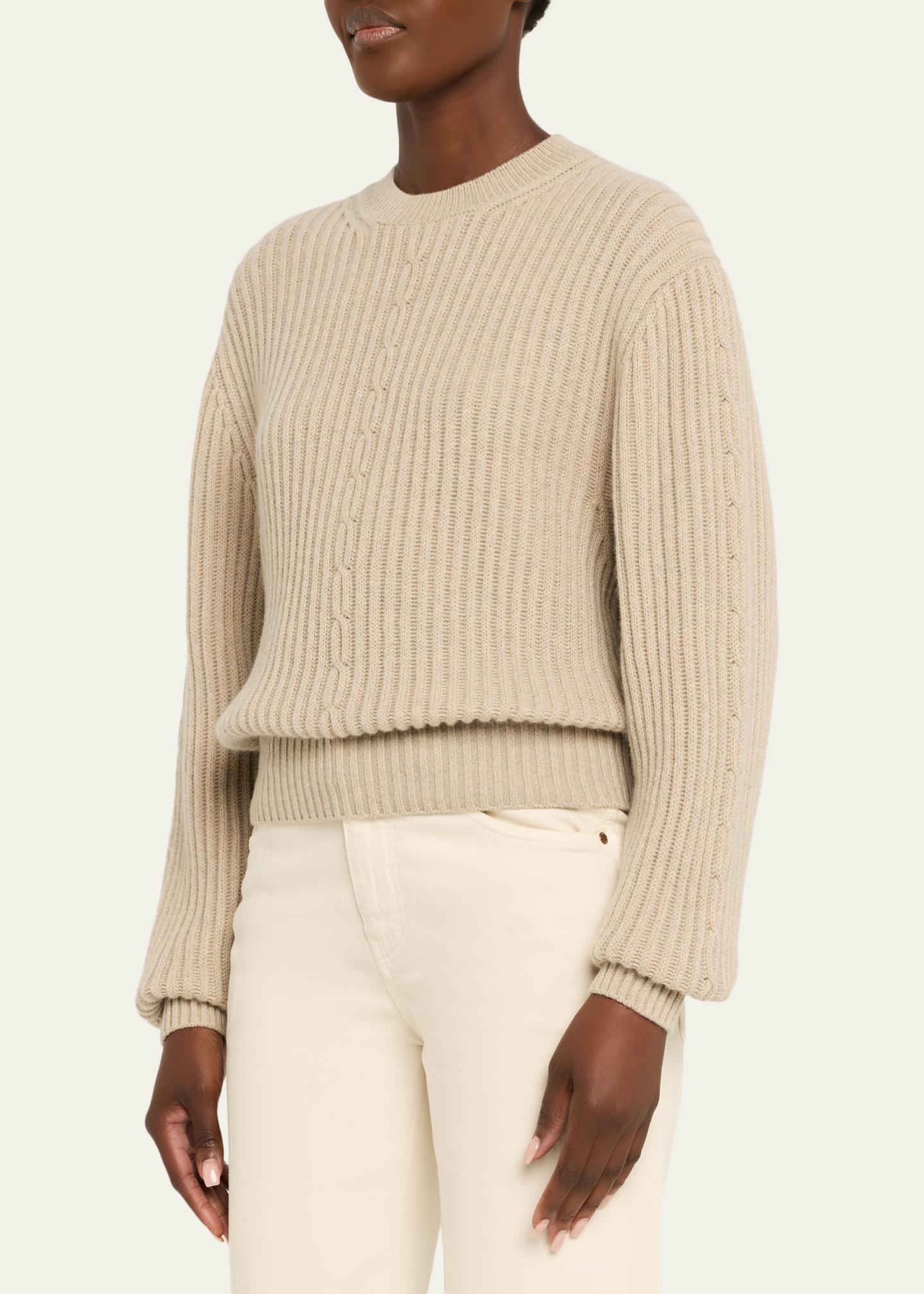 Loro Piana Cashmere Rib Crewneck Sweater - Bergdorf Goodman