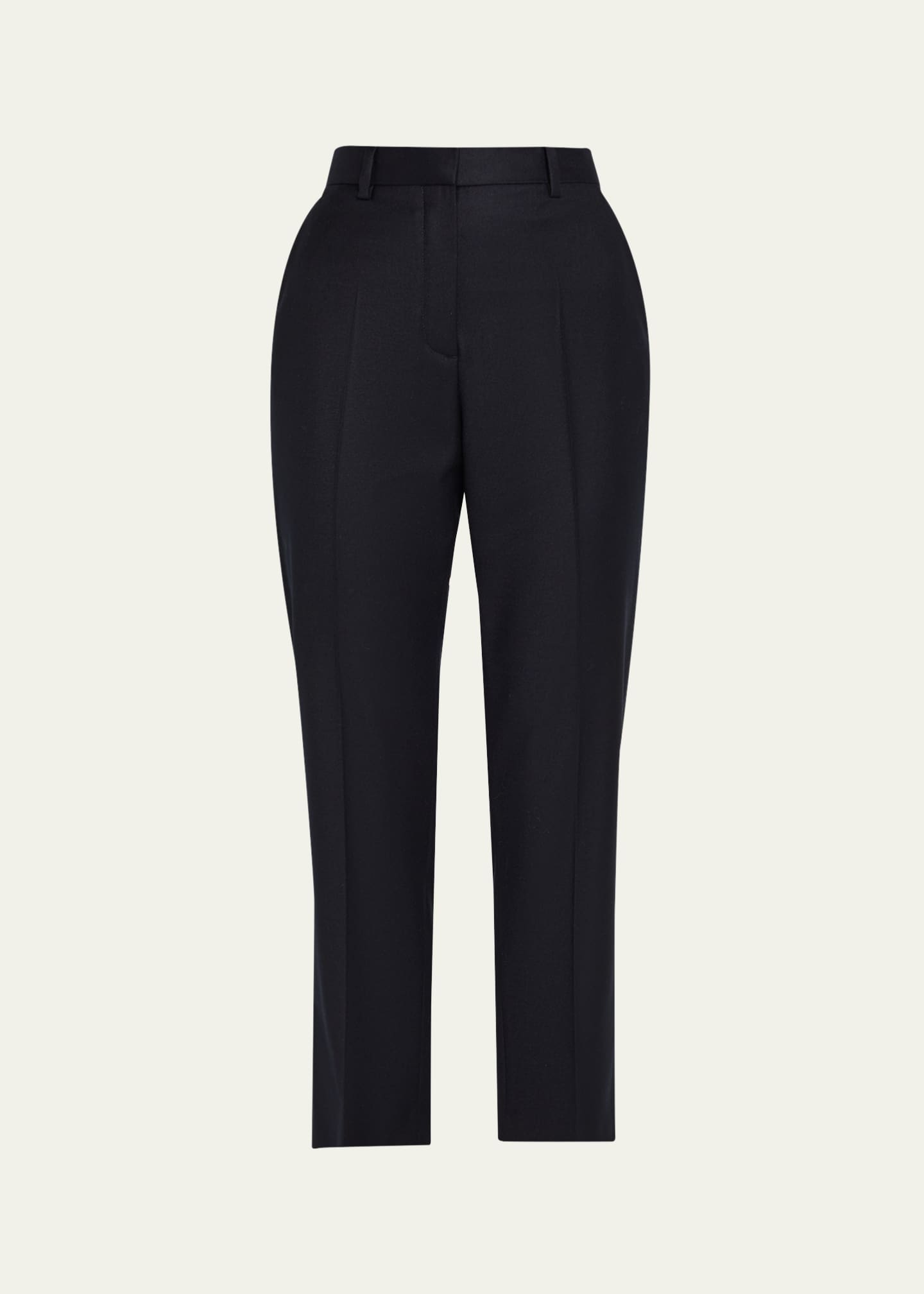 Loro Piana Dermot Wool-Cashmere Flannel Straight-Leg Ankle Pants