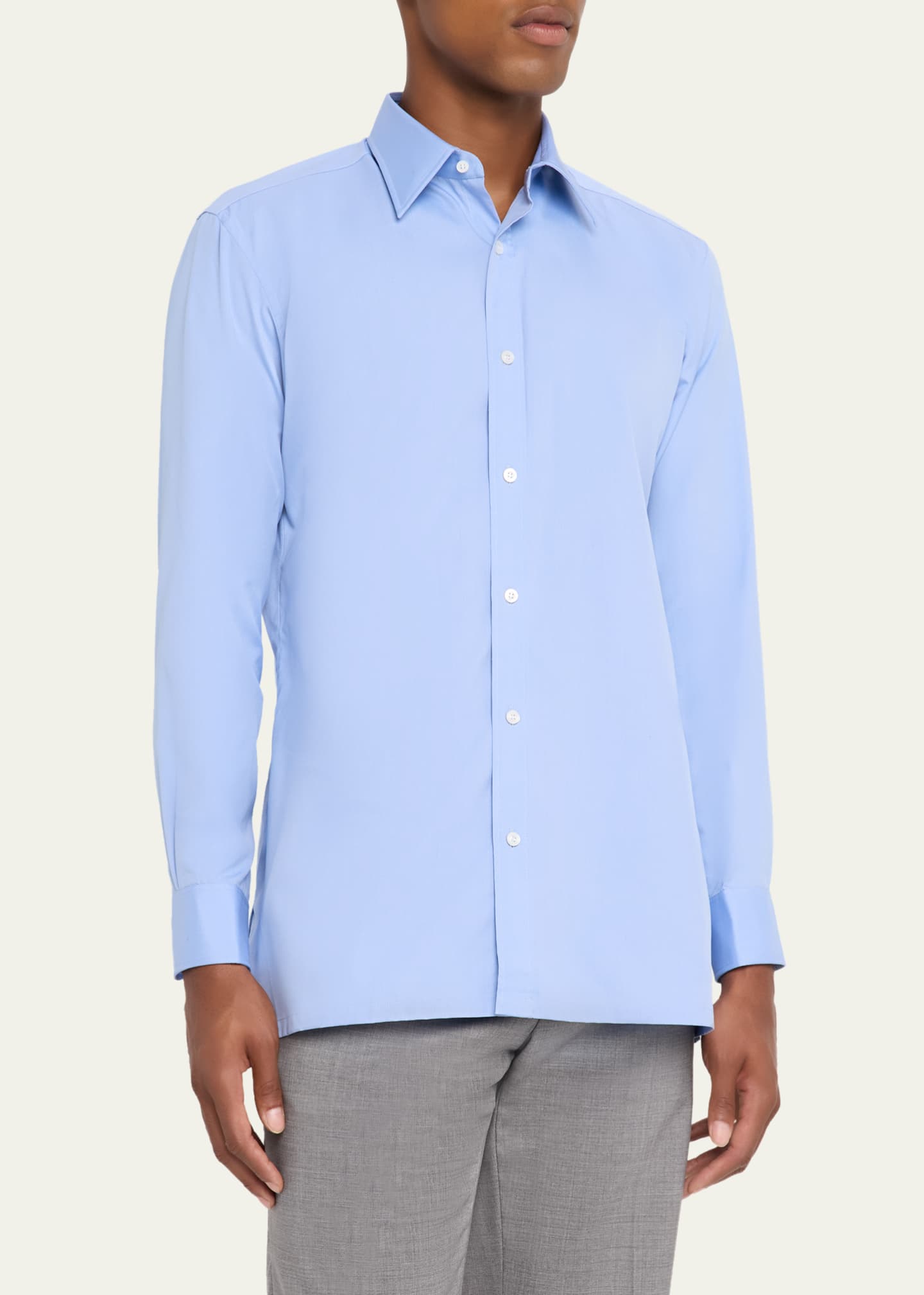 Charvet Men's Cotton Point-Collar Dress Shirt - Bergdorf Goodman