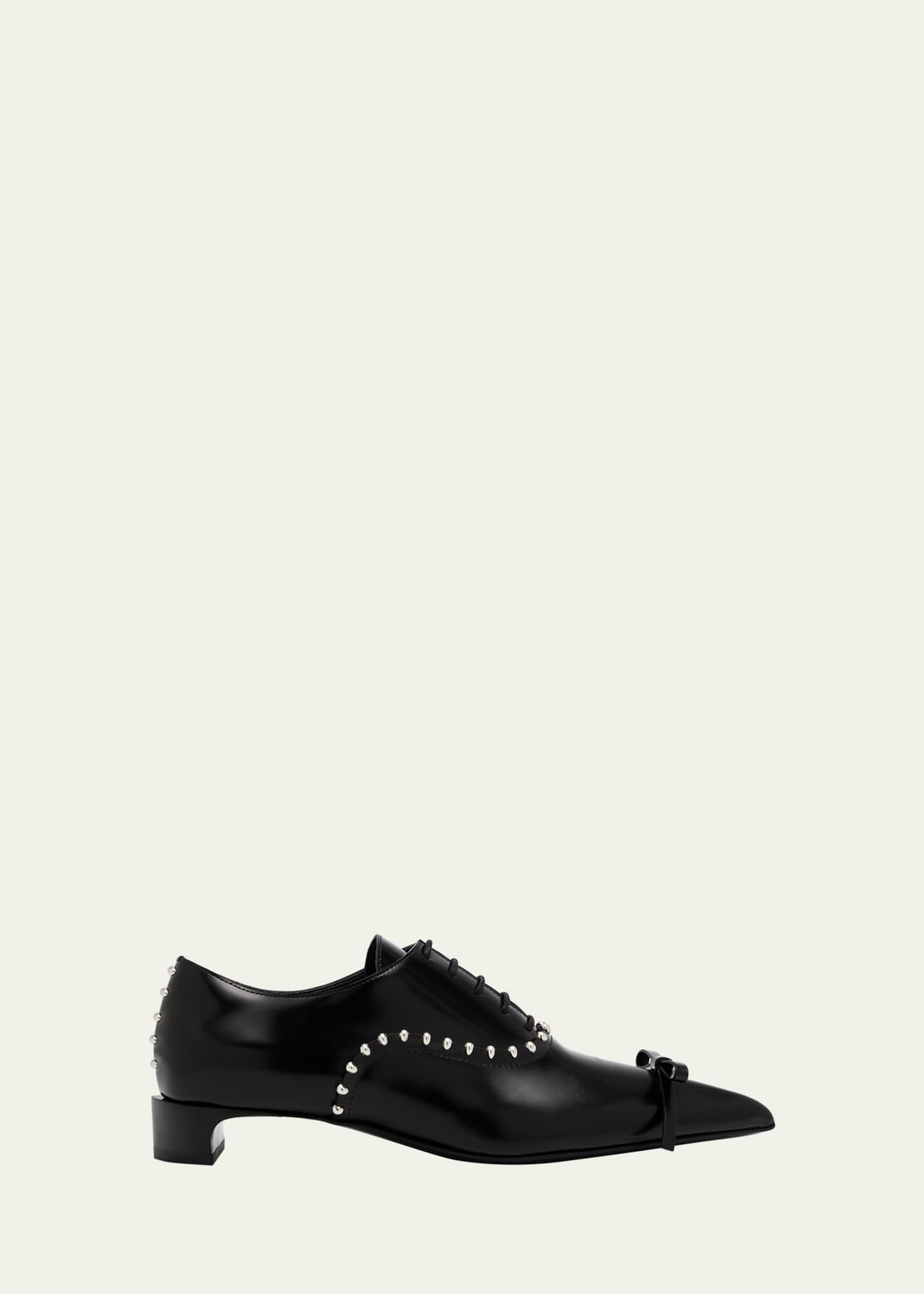 Jil Sander Studded Lace-Up Leather Oxford Pumps - Bergdorf Goodman