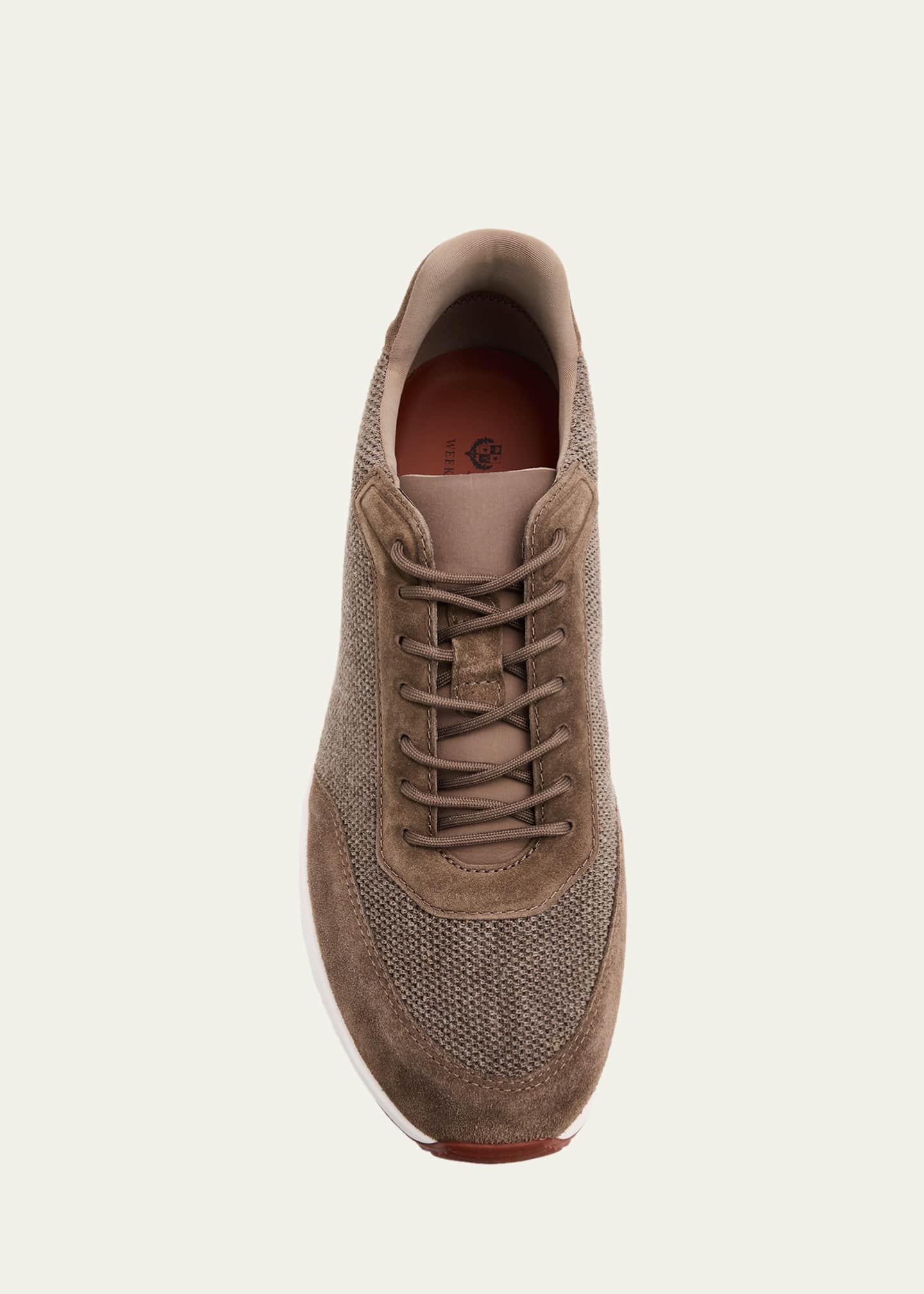Loro Piana Men's Weekend Walk Technical Knit And Suede Sneakers, May Field, Men's, 8.5D, Sneakers & Trainers Sneakers