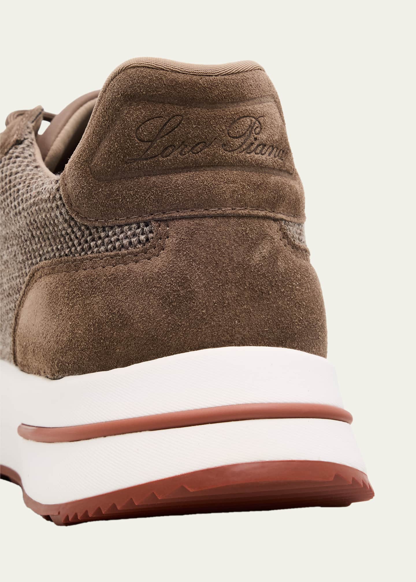 Loro Piana Men's Weekend Walk Technical Knit And Suede Sneakers, May Field, Men's, 8.5D, Sneakers & Trainers Sneakers