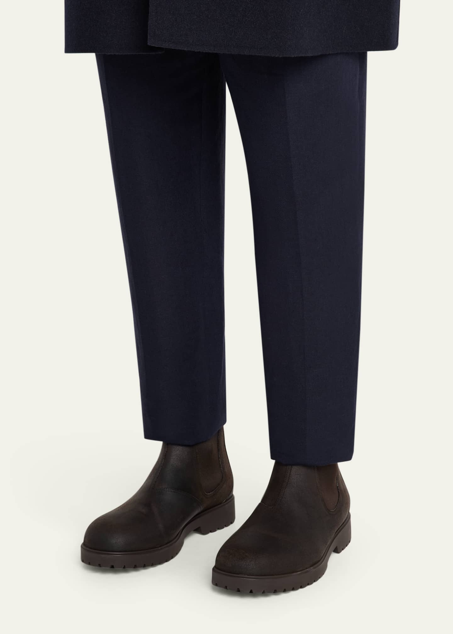 Loro Piana Men's Dover Walk Rugged Leather Chelsea Boots Image 2 of 6