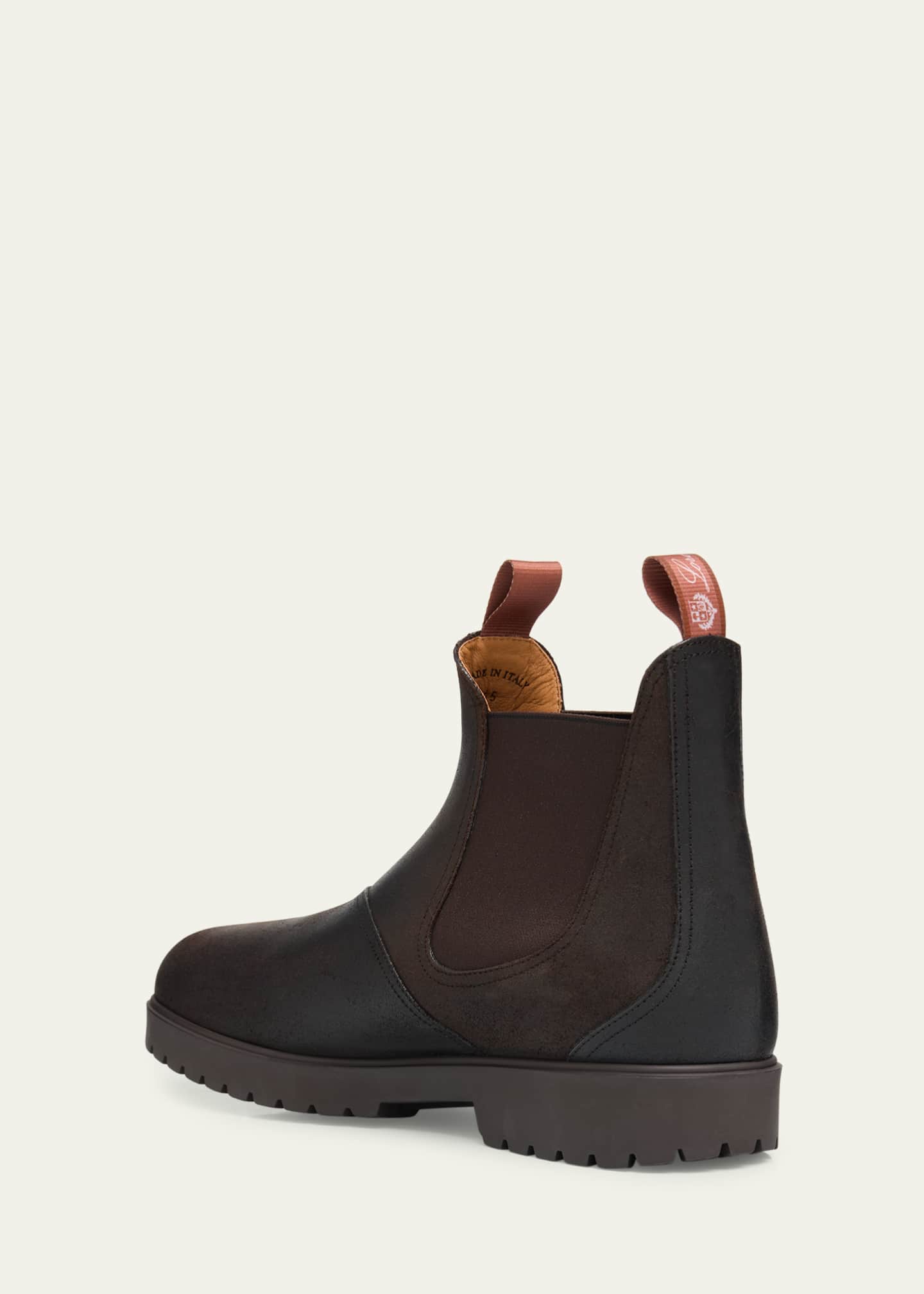 Loro Piana Men's Dover Walk Rugged Leather Chelsea Boots Image 4 of 6