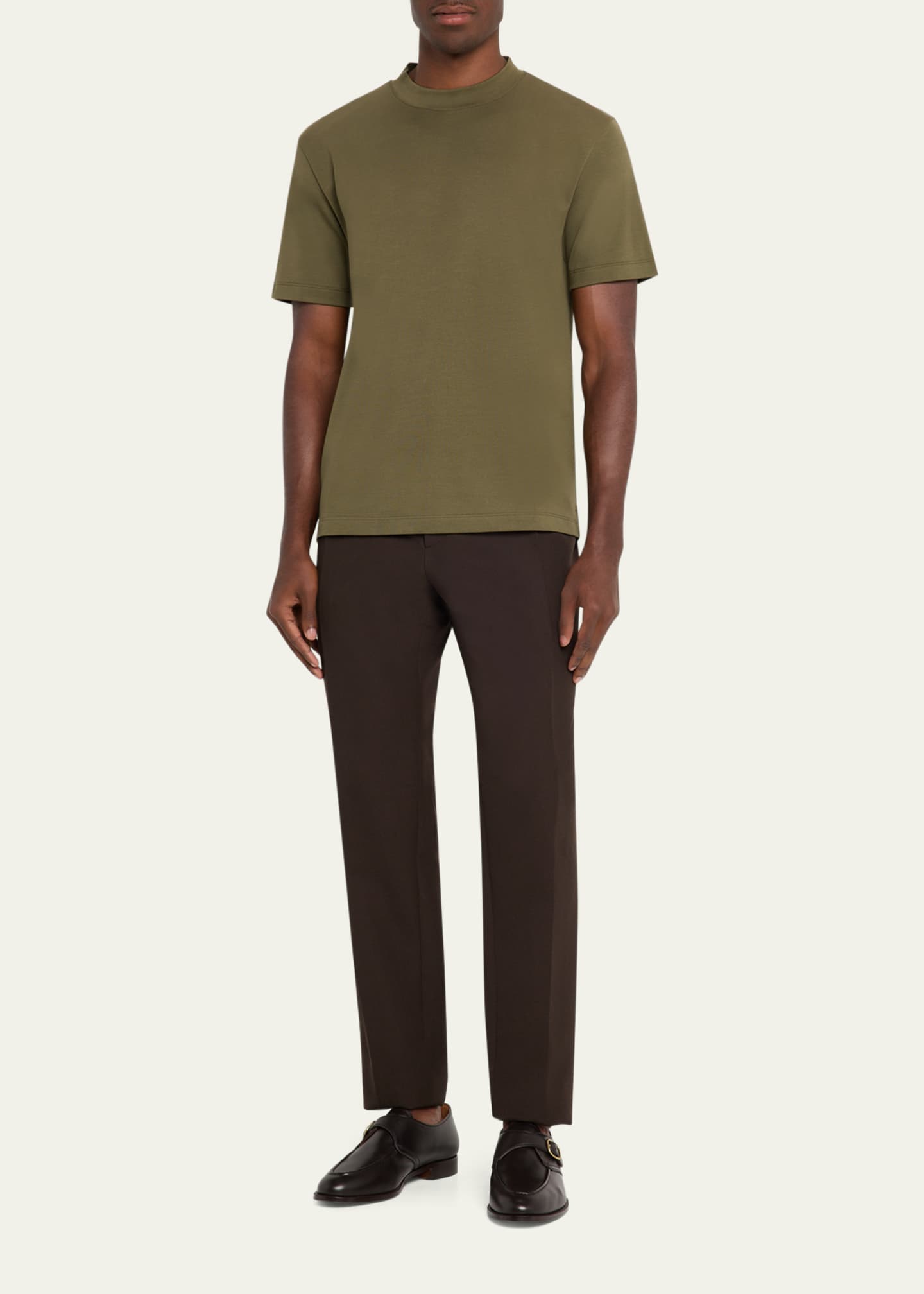 Loro Piana Men's Sergio Walk Leather Single-Monk Strap Loafers Image 3 of 6