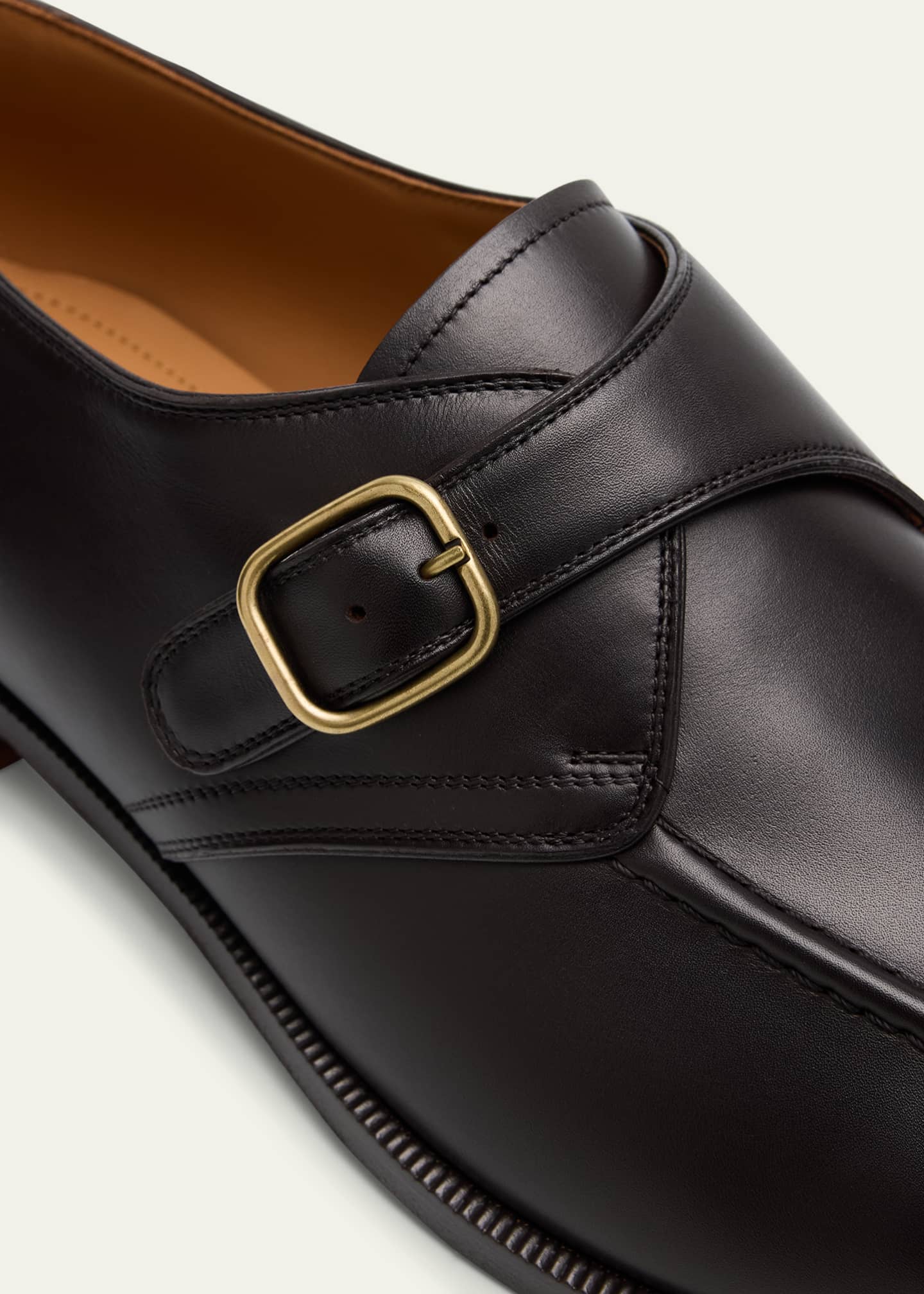 Loro Piana Men's Sergio Walk Leather Single-Monk Strap Loafers Image 5 of 6