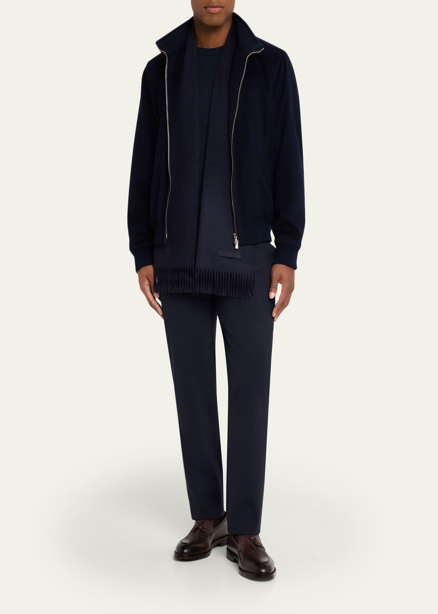 ZEGNA Men's Solid Oasi Cashmere Scarf Image 2 of 4