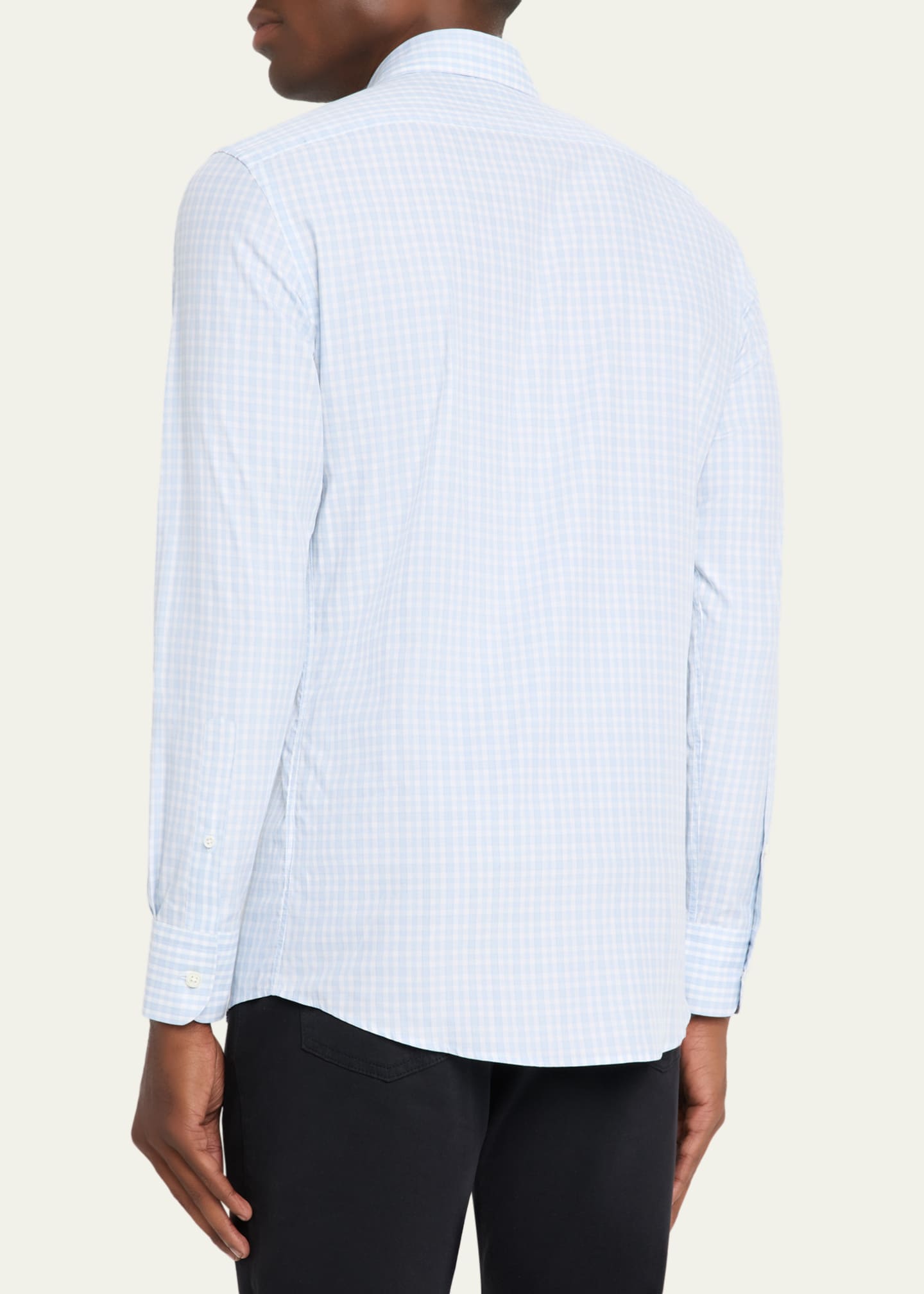 ZEGNA Men's Centoquaranta Twill Plaid Sport Shirt Image 3 of 5