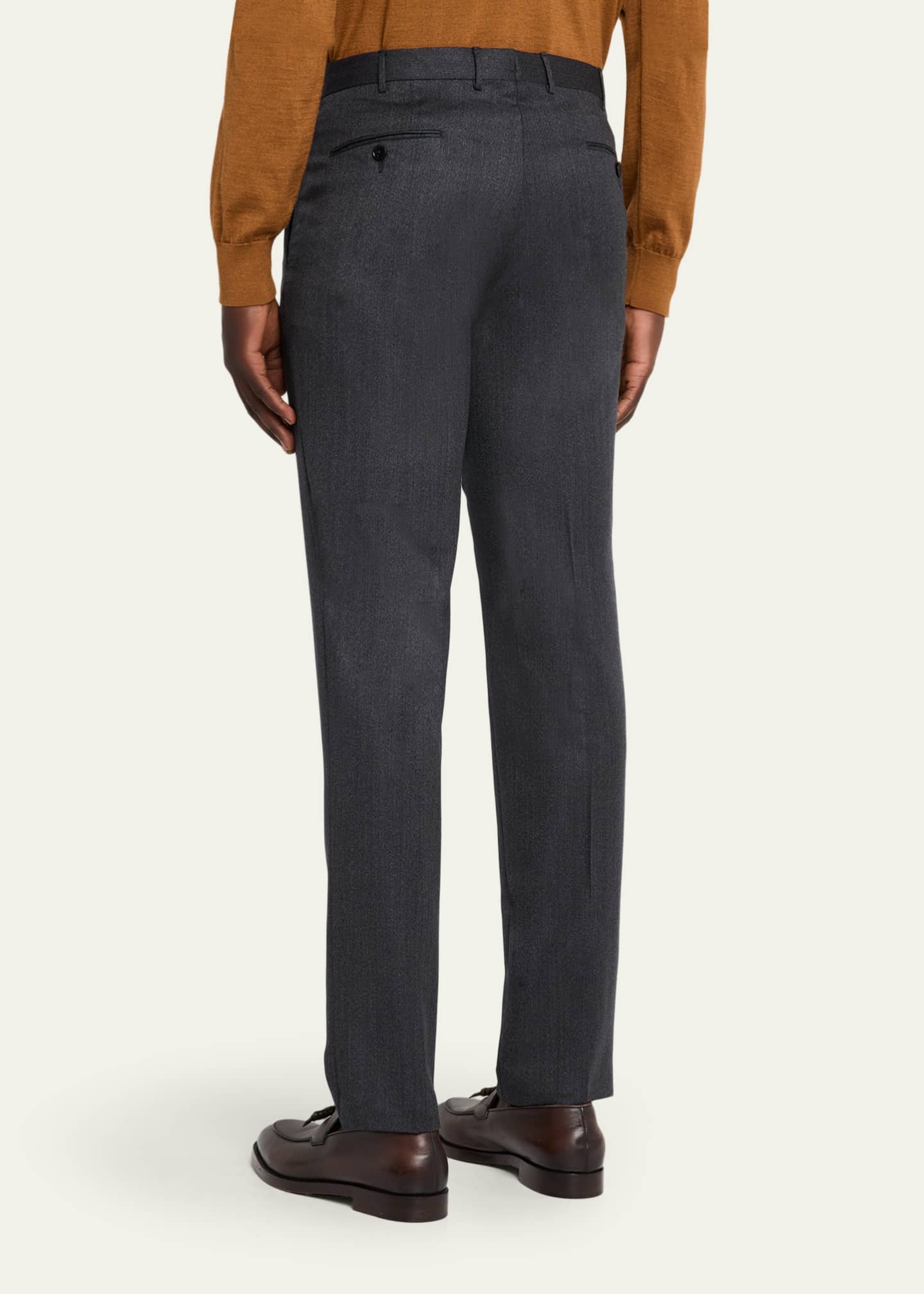 ZEGNA Men's Trofeo Wool Straight Fit Flat-Front Pants - Bergdorf