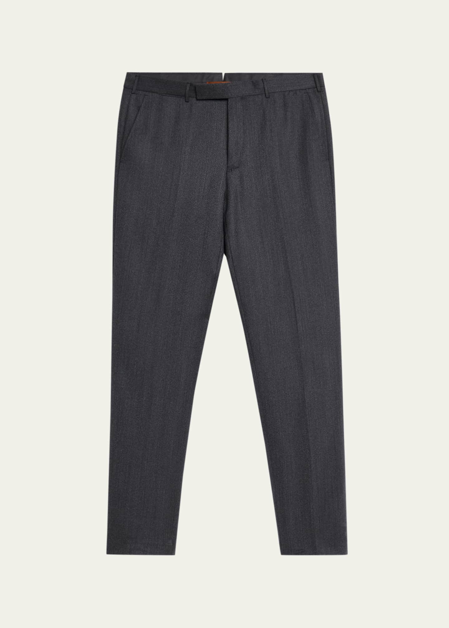 ZEGNA Men's Trofeo Wool Straight Fit Flat-Front Pants - Bergdorf