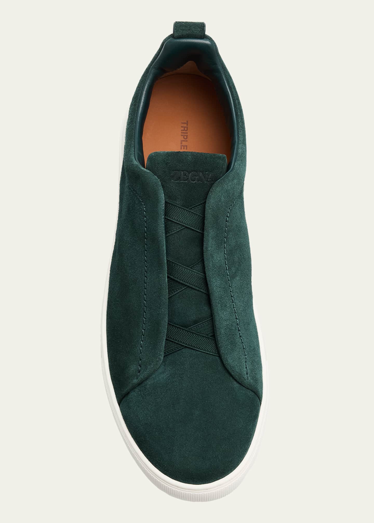 ZEGNA Men's Suede Triple Stitch Slip-On Sneakers - Bergdorf Goodman