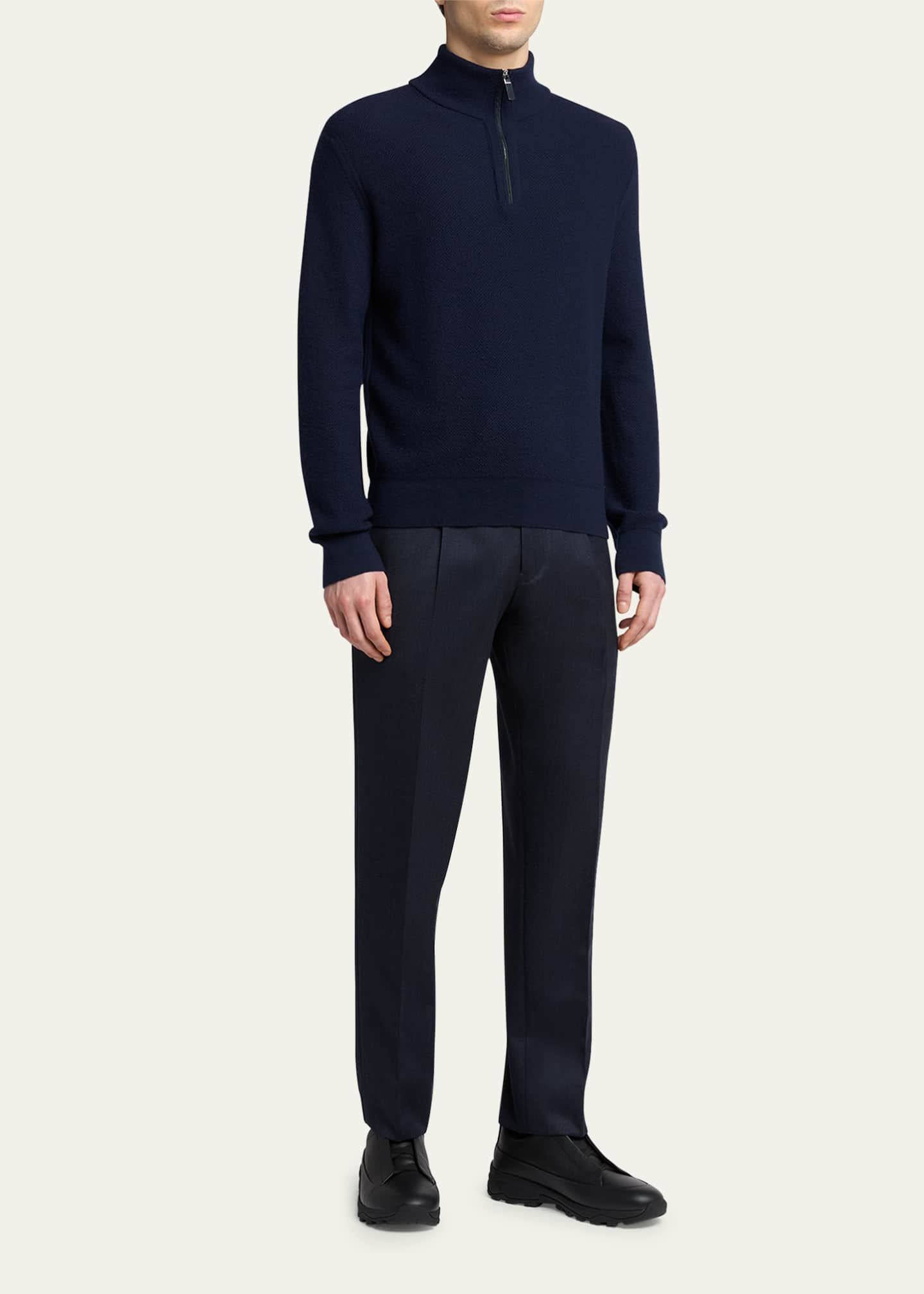 ZEGNA Men's Triple Stitch™ Monte Grained Leather Slip-On Sneakers Image 3 of 6