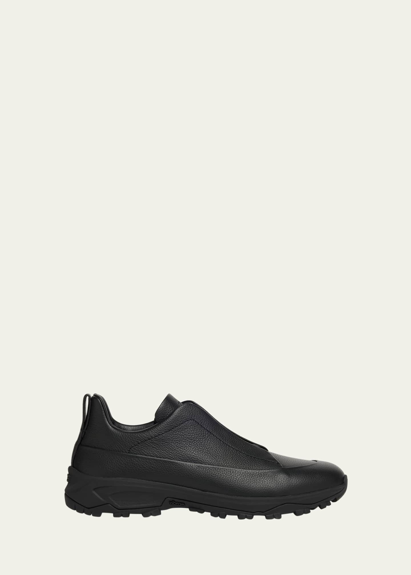 ZEGNA Men's Triple Stitch™ Monte Grained Leather Slip-On Sneakers Image 1 of 6