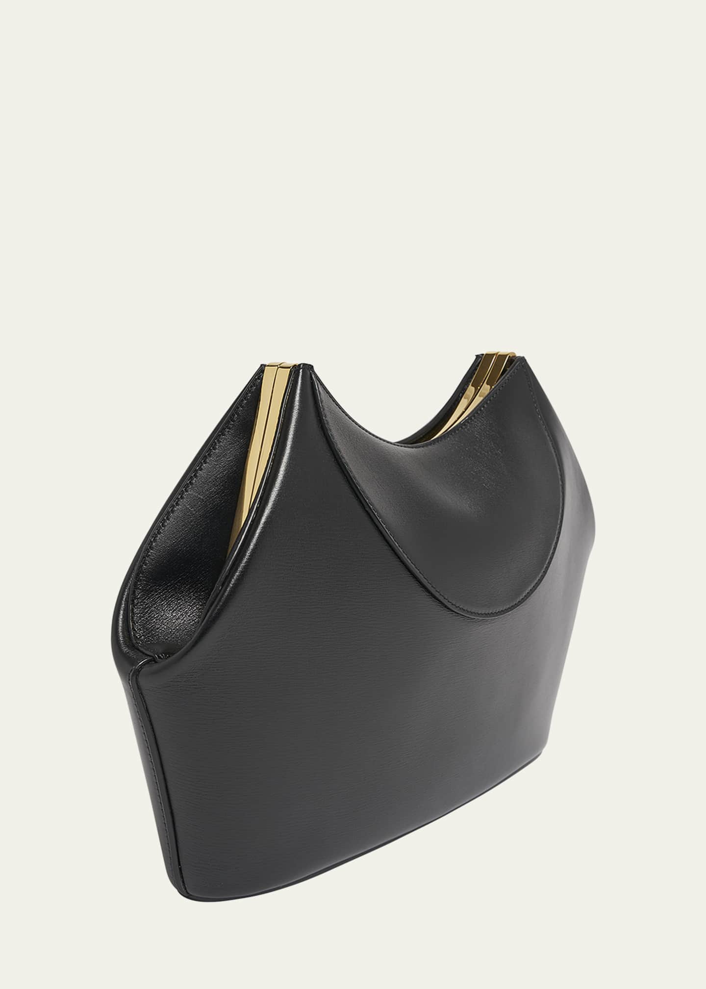 Facet Clutch Bag in Smooth Leather