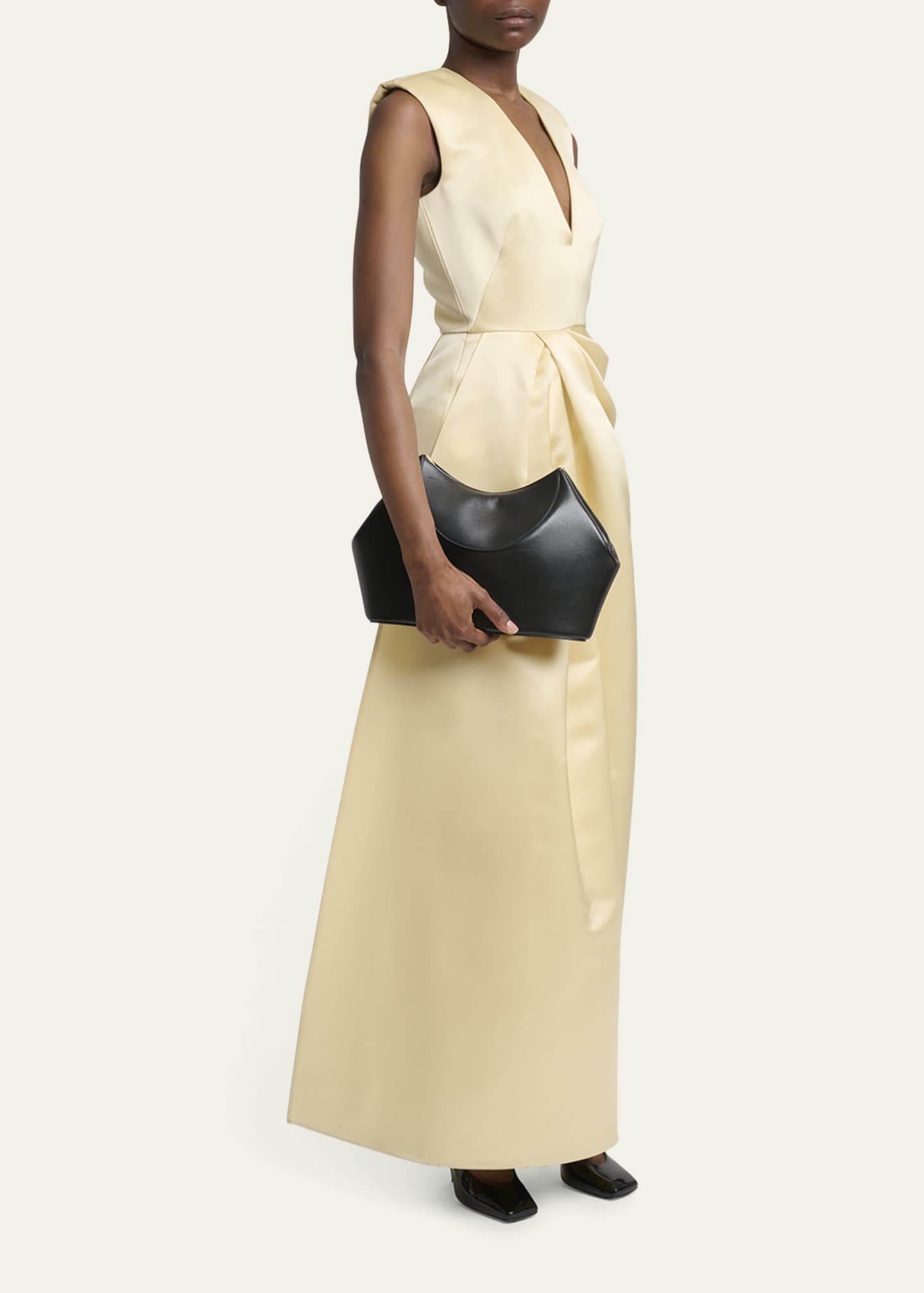 Facet Clutch Bag in Smooth Leather