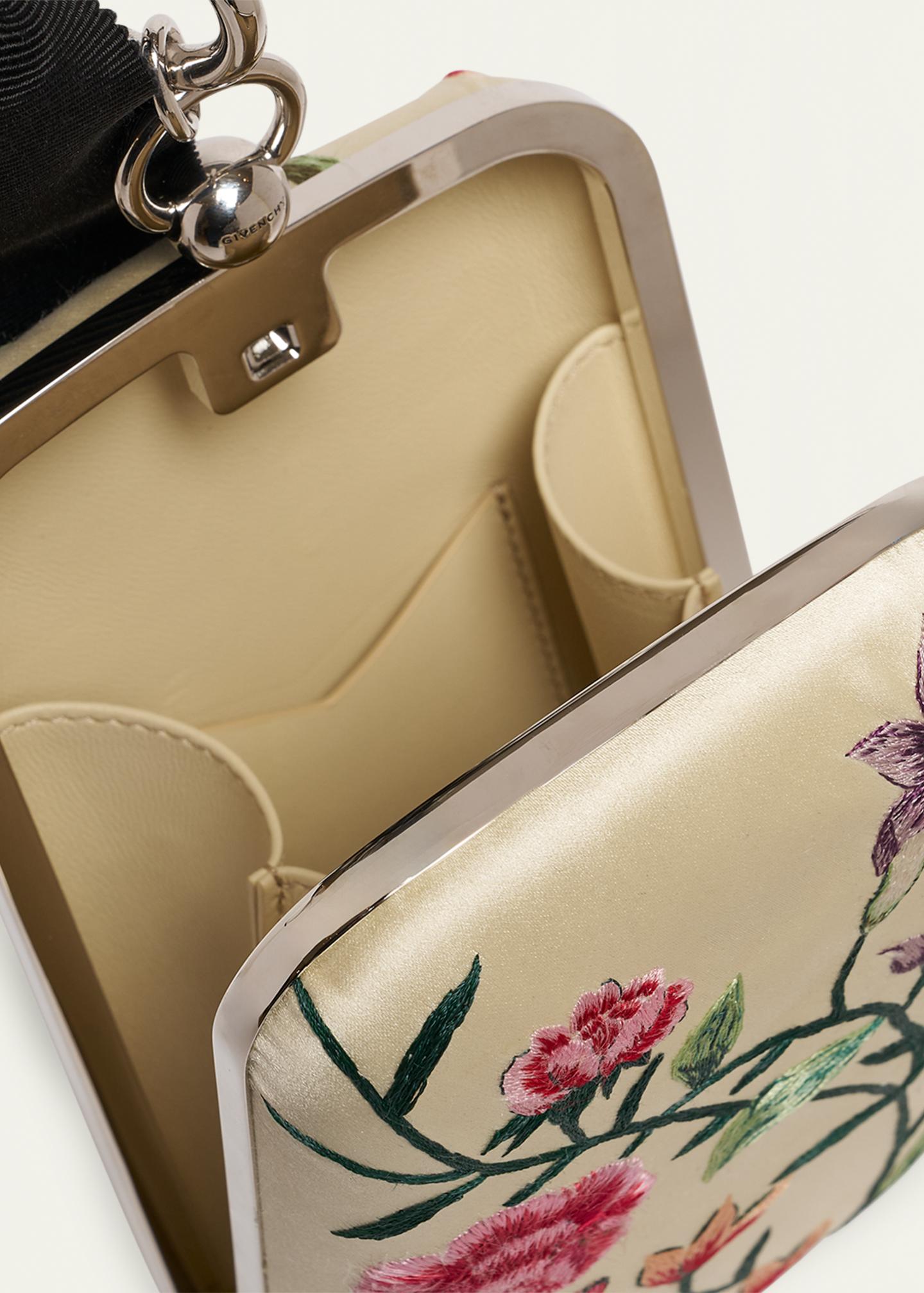 Givenchy Floral-Embroidered Wristlet Clutch Bag in Satin