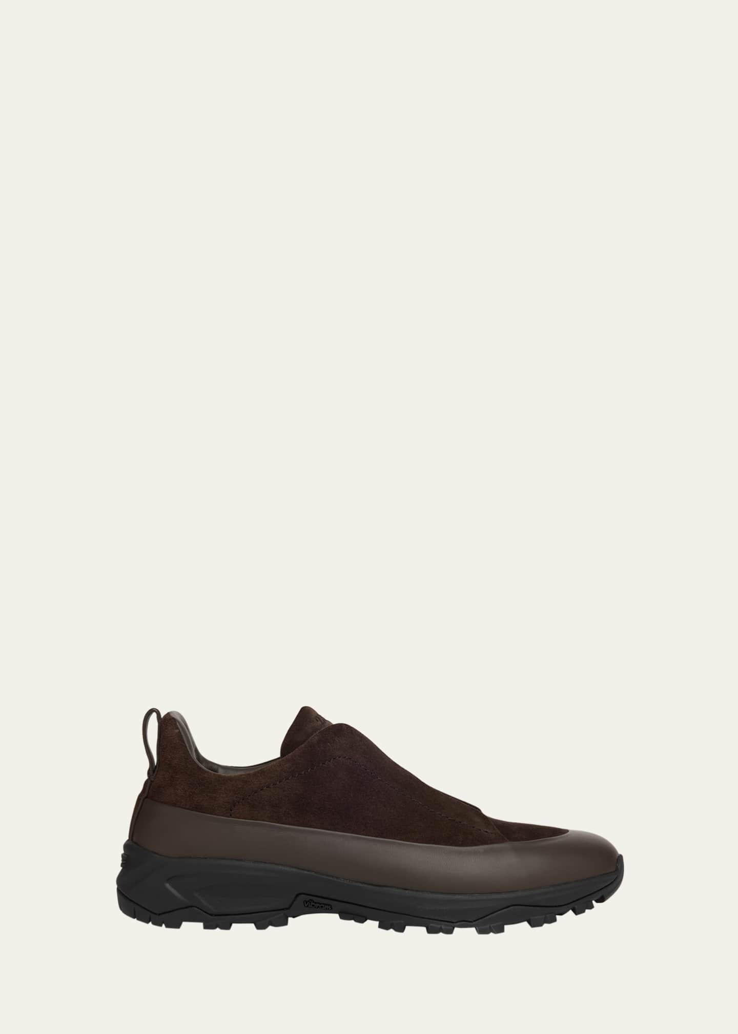 ZEGNA Men's Triple Stitch™ Monte Suede and Leather Slip-On Sneakers Image 1 of 6