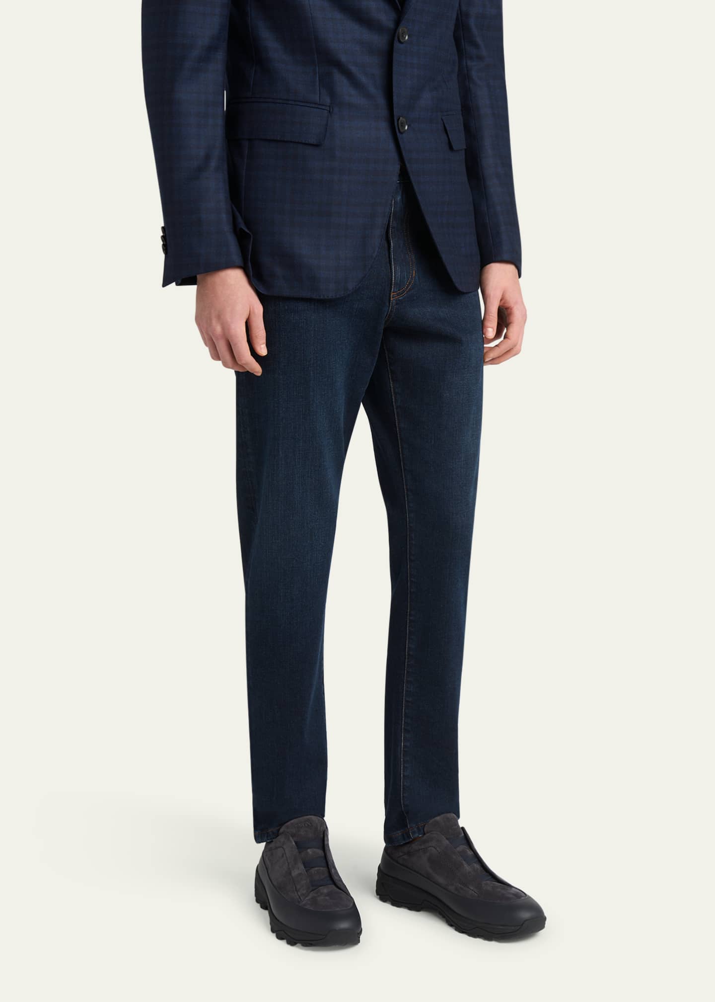 ZEGNA Men's Triple Stitch™ Monte Suede and Leather Slip-On Sneakers Image 2 of 6