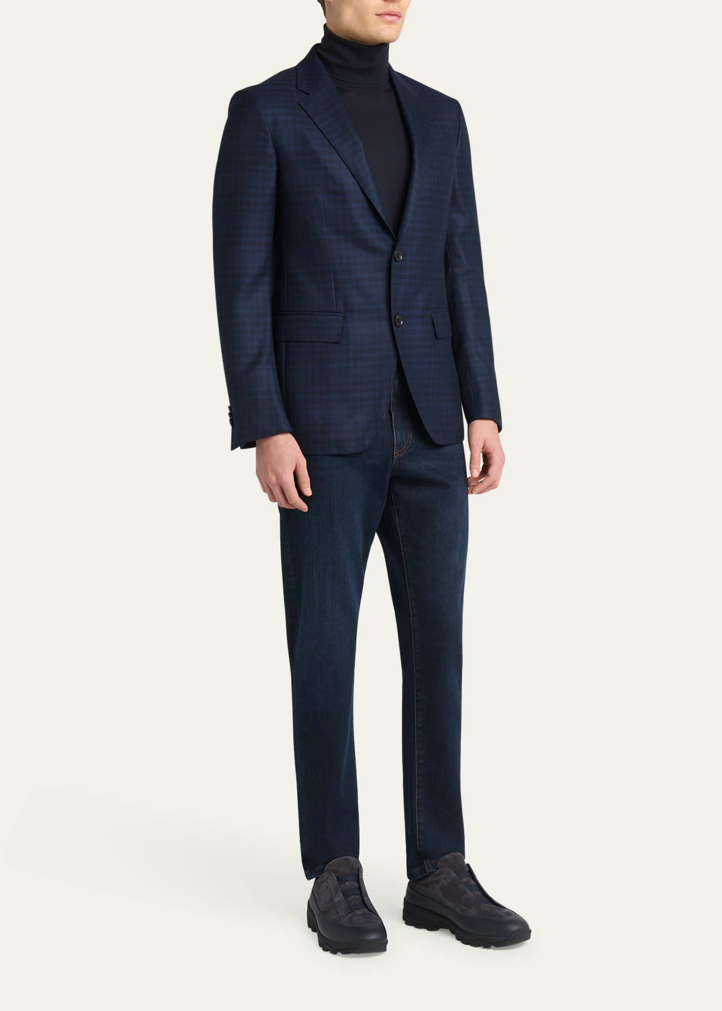 ZEGNA Men's Triple Stitch™ Monte Suede and Leather Slip-On Sneakers Image 3 of 6