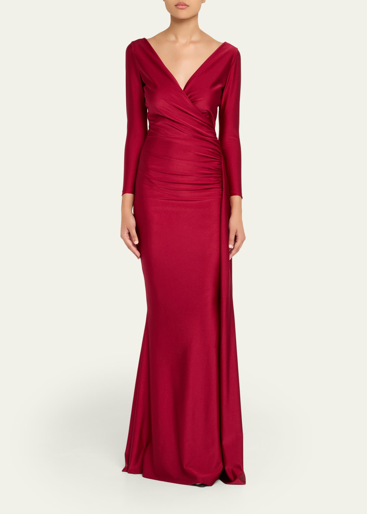 Koly Draped Surplice Jersey Gown